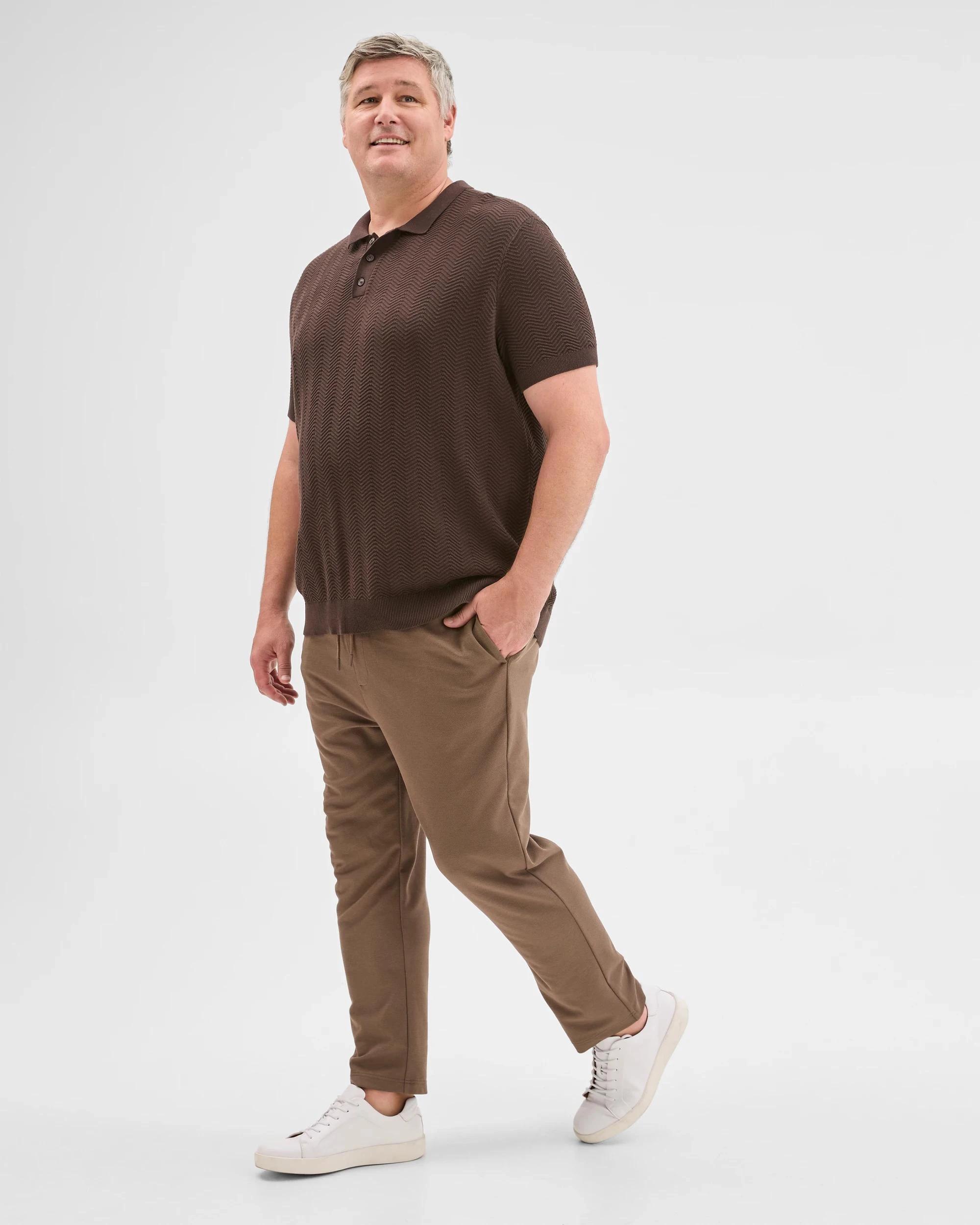 2 Target Man Plus Plus Size Textured Trackpants MUSHROOM, 2 of 3