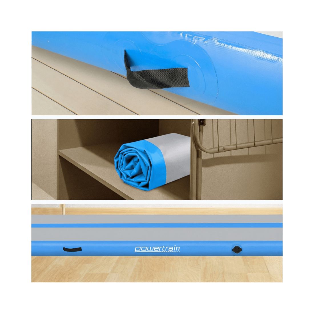 4 Powertrain 7M 20cm Air Track Gymnastics Tumbling Airtrack Exercise Yoga Mat Balance Beam Inflatable - Blue, 4 of 5