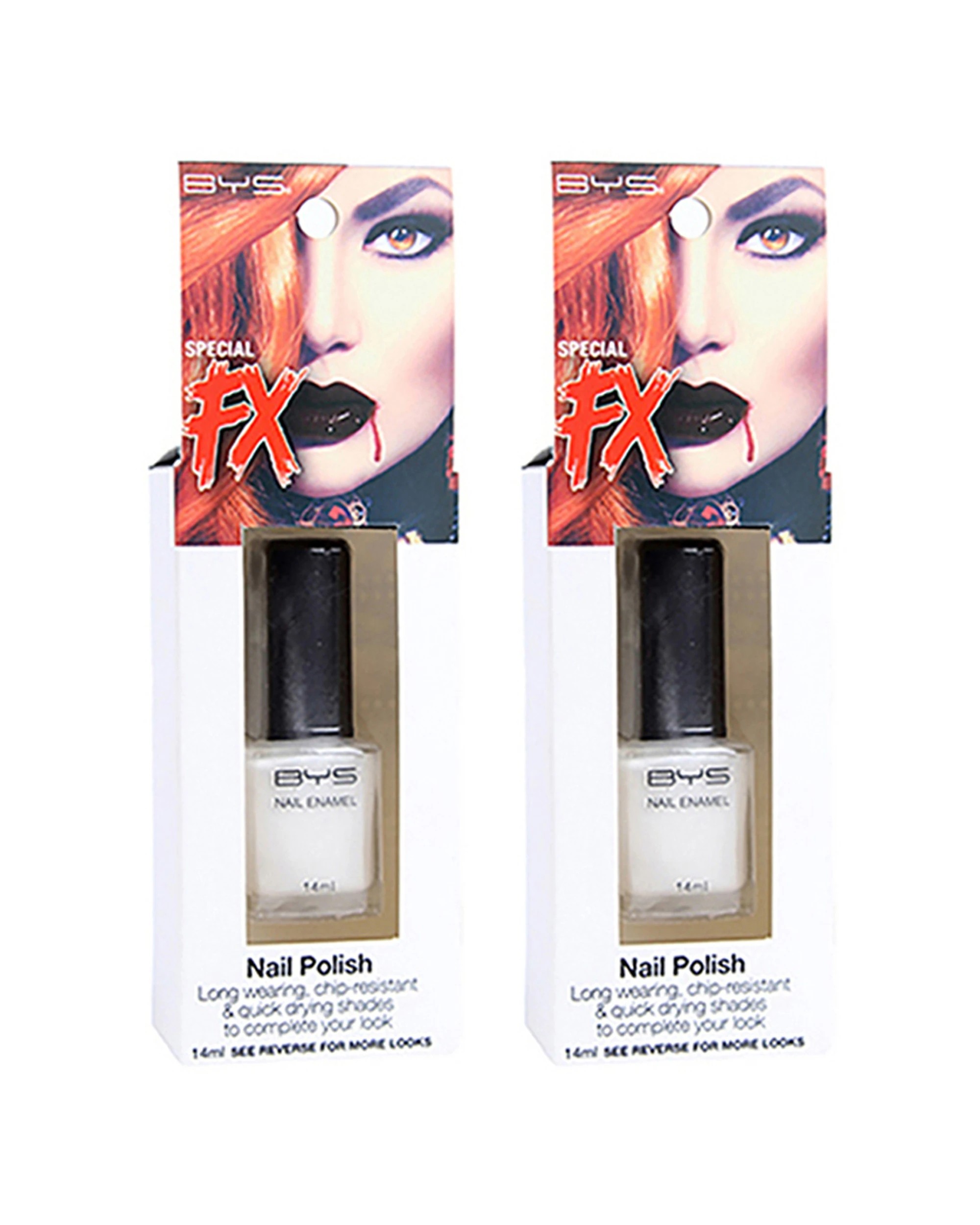 1 BYS 2PK BYS Nail Polish Twin Pack Long Wearing Chip Resistant 14ml - White, 1 of 1