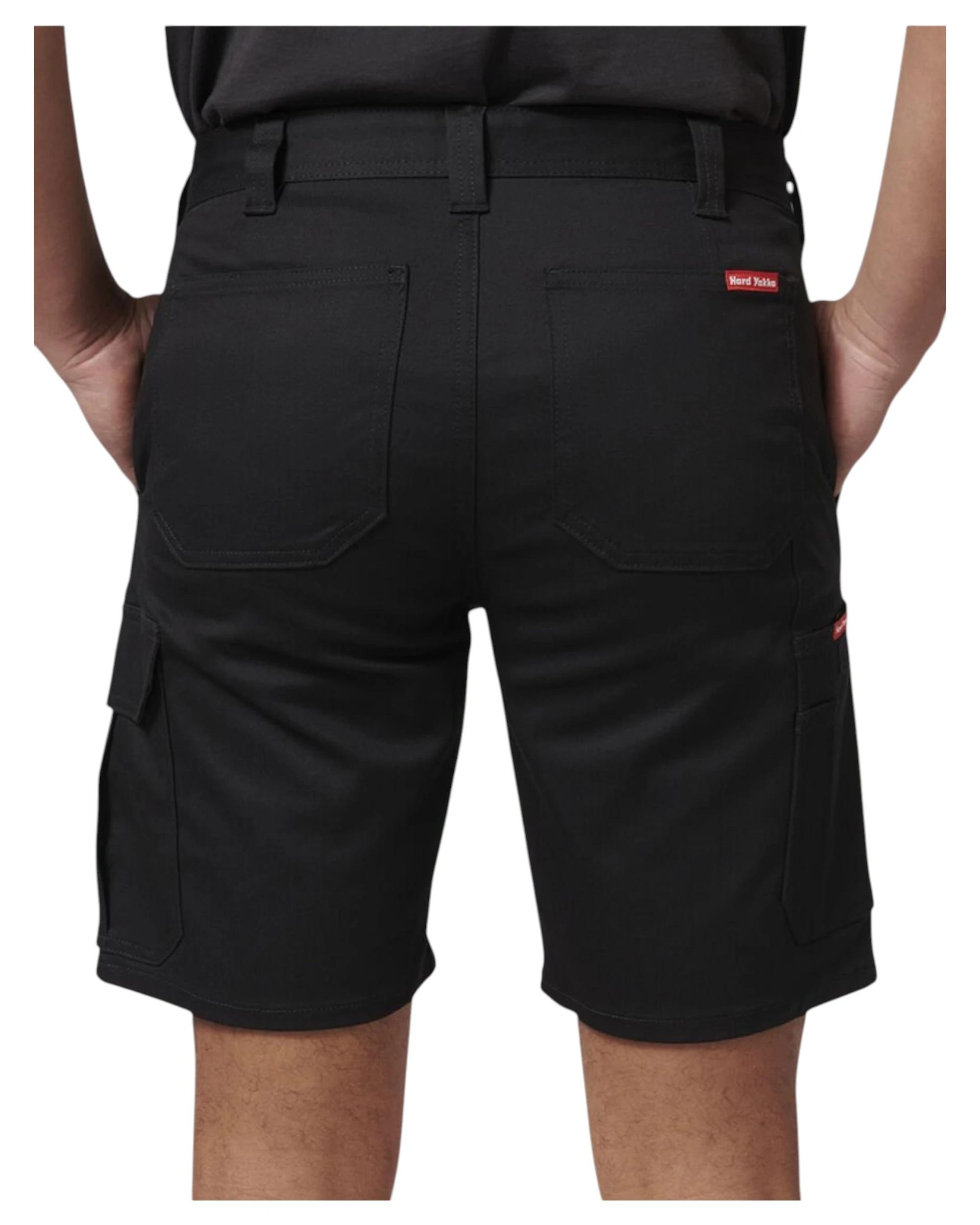 4 Hard Yakka 3 Pack Mens Core Basic Stretch Drill Cargo Short BLACK, 4 of 7