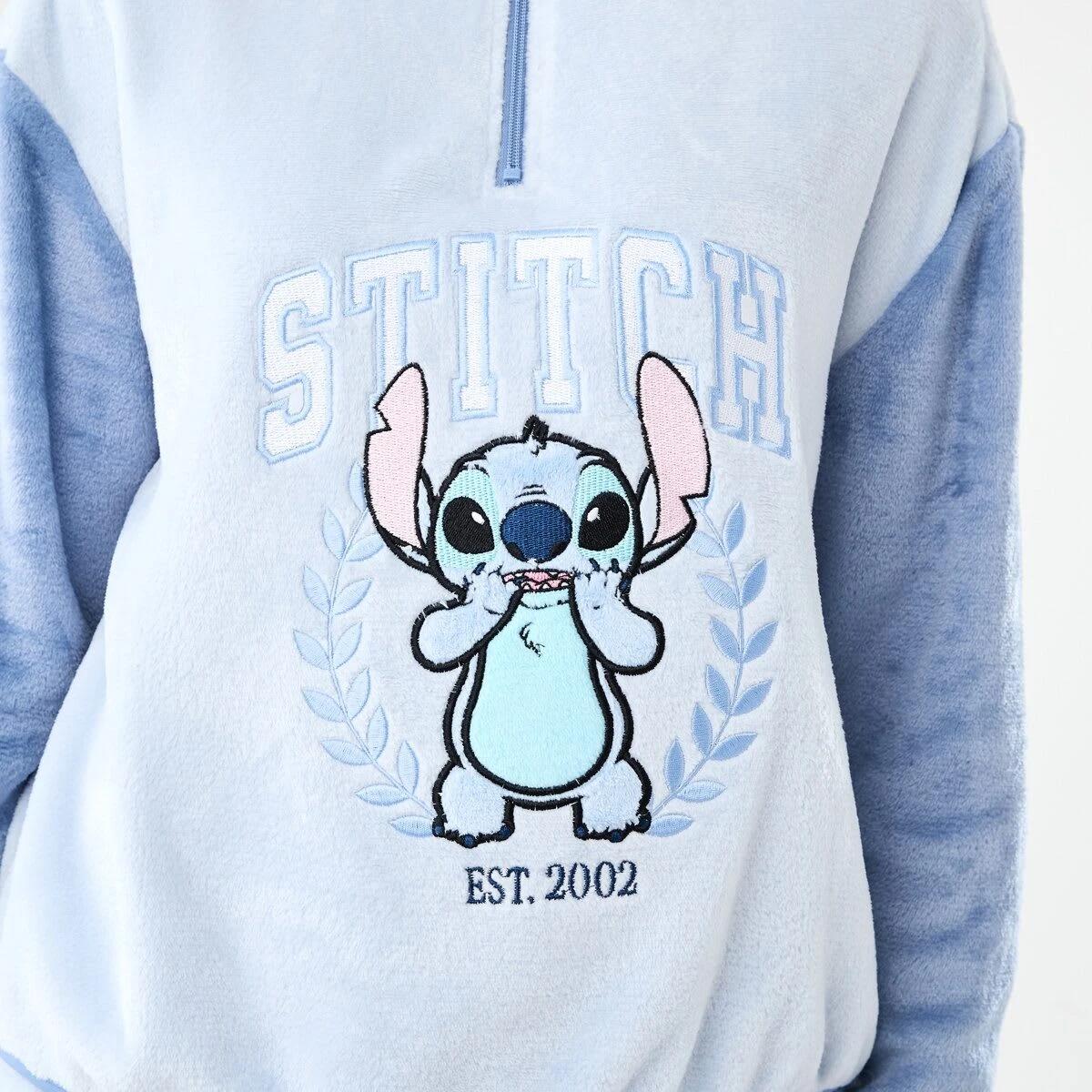 6 Disney Lilo & Stitch License Fleece Top and Pants Pyjama Set Stitch Emb, 6 of 7