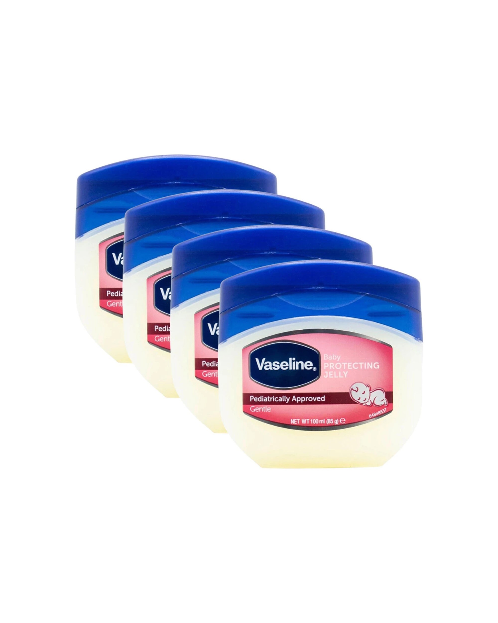 1 Vaseline 4pk Protecting Petroleum Jelly Baby Gentle Skin Moisturiser 100ml - Blue, 1 of 3