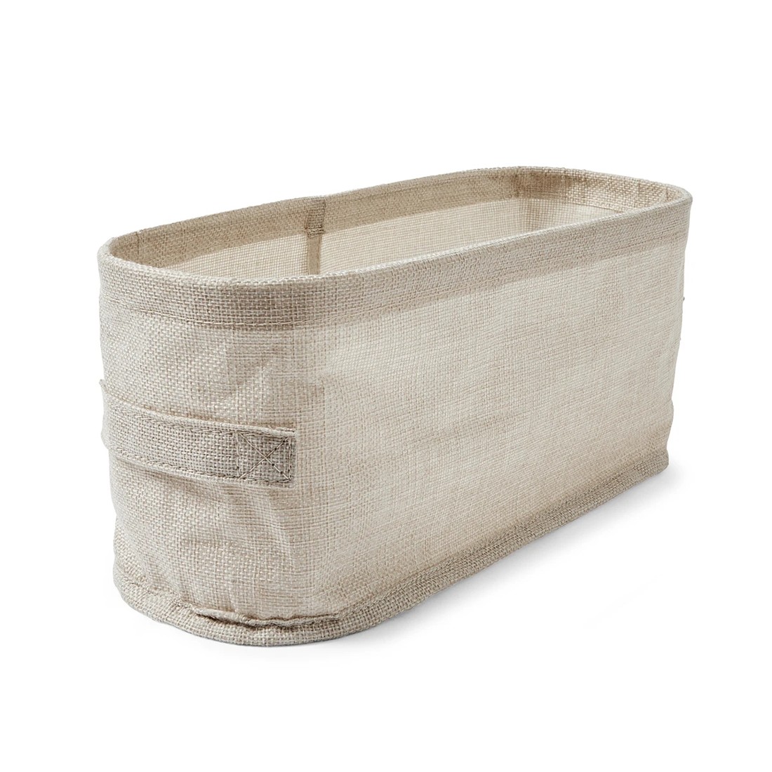 4 Linen Look Open Storage Box - Narrow, Beige, 4 of 9