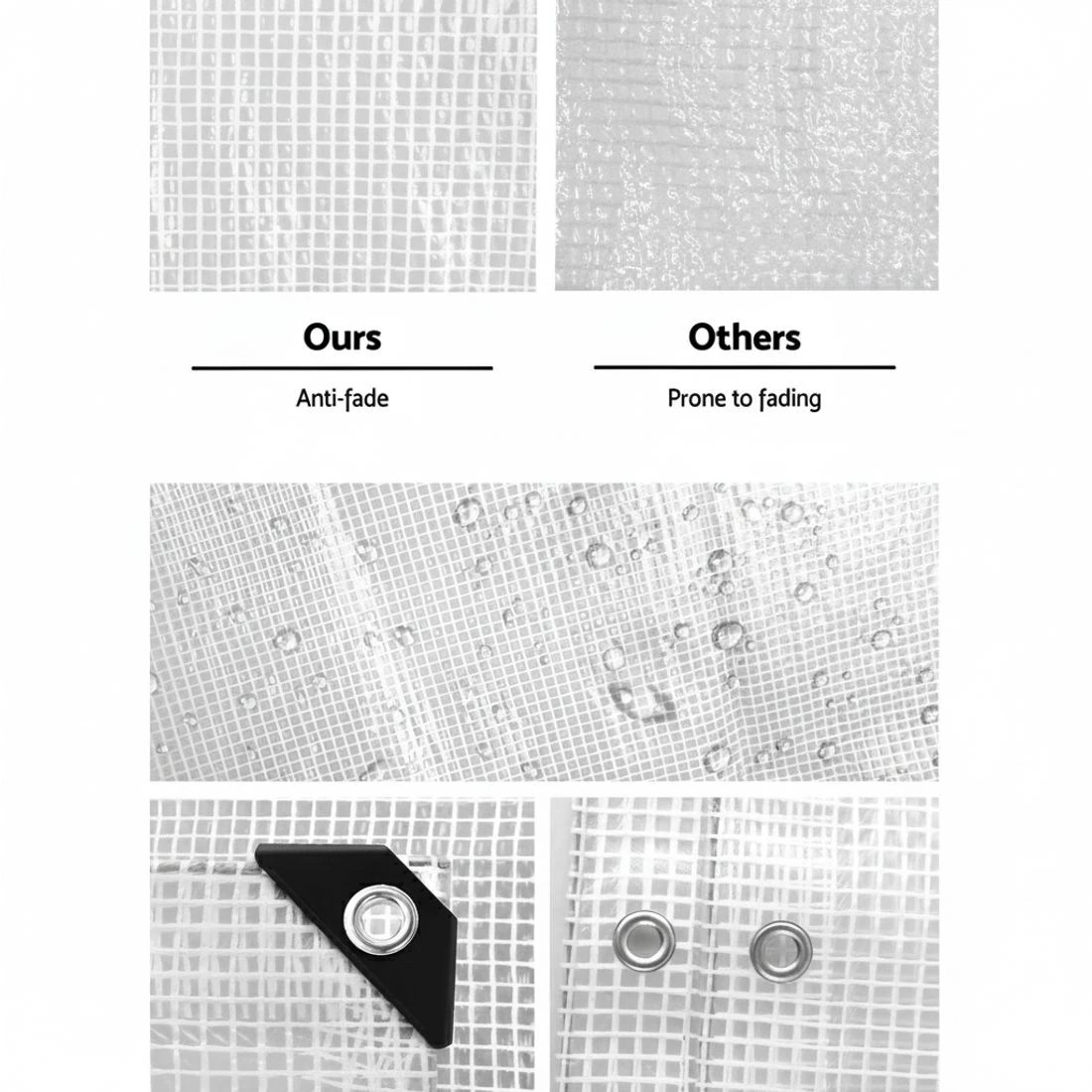 3 Instahut Tarp Tarpaulin 5x6m Canvas Heavy Duty Camping Cover - Clear, 3 of 5