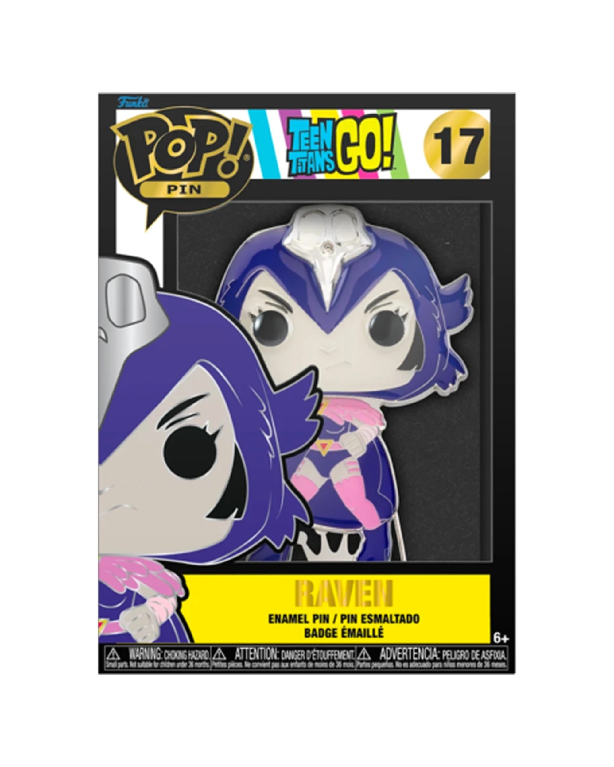 3 Pop Teen Titans Go Raven Enamel Pin 10cm Shiny Finish Collectible Accessory - Multi, 3 of 3