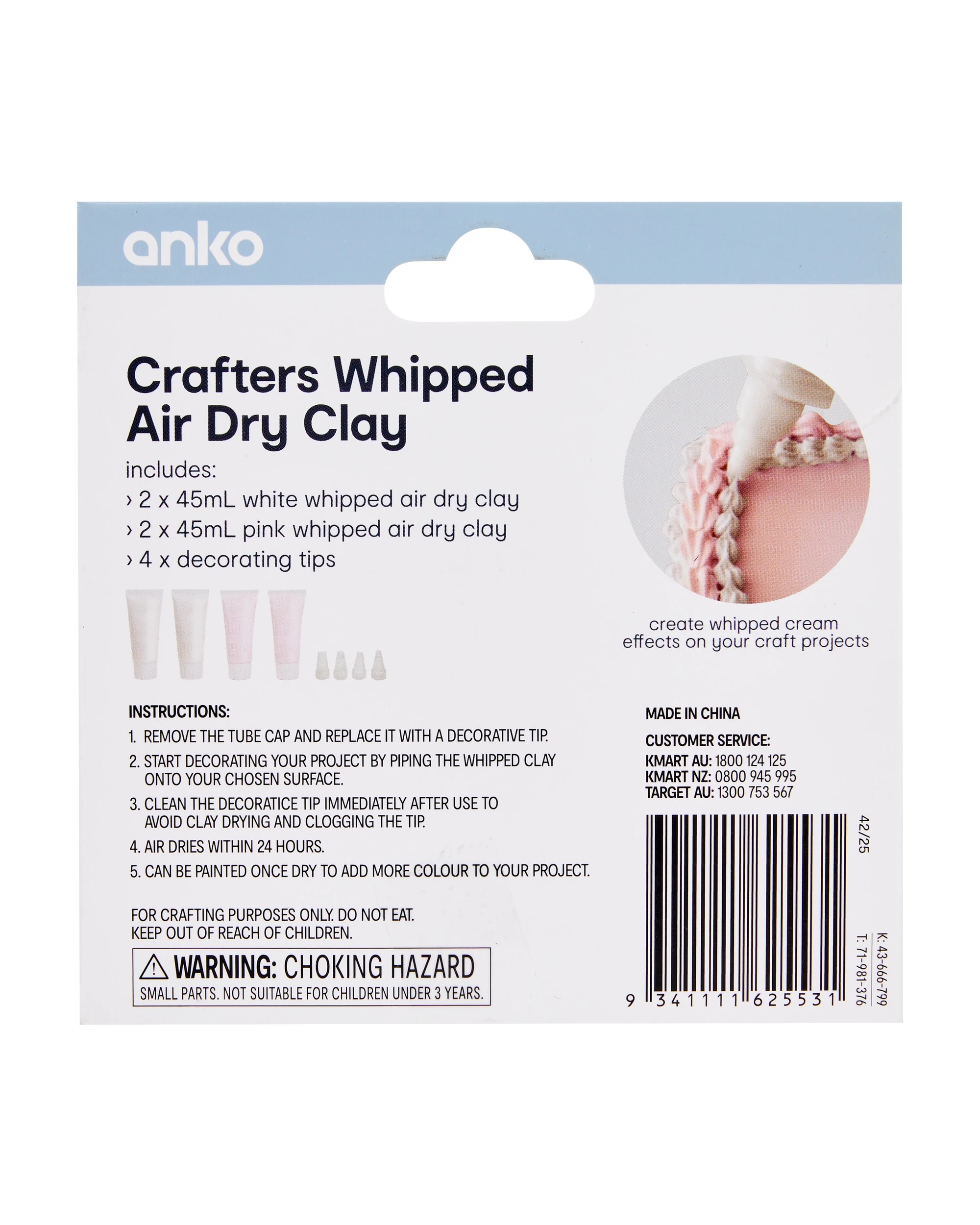 3 4 Pack Crafters Whipped Air Dry Clay, 3 of 3