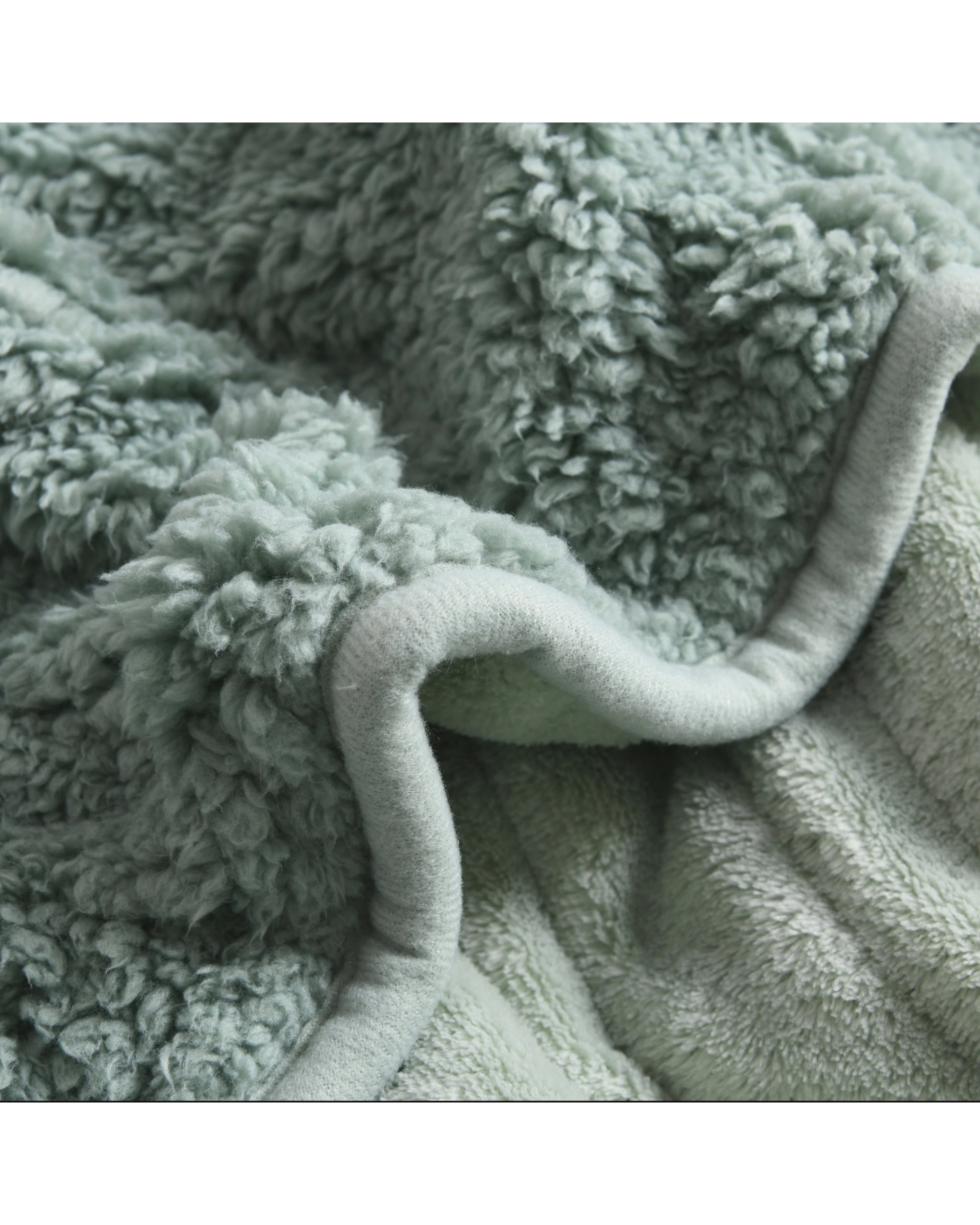 4 Dreamaker Eve Reversible Sherpa & Coral Fleece Heated Throw 180x200cm - Olive and Sage, 4 of 8