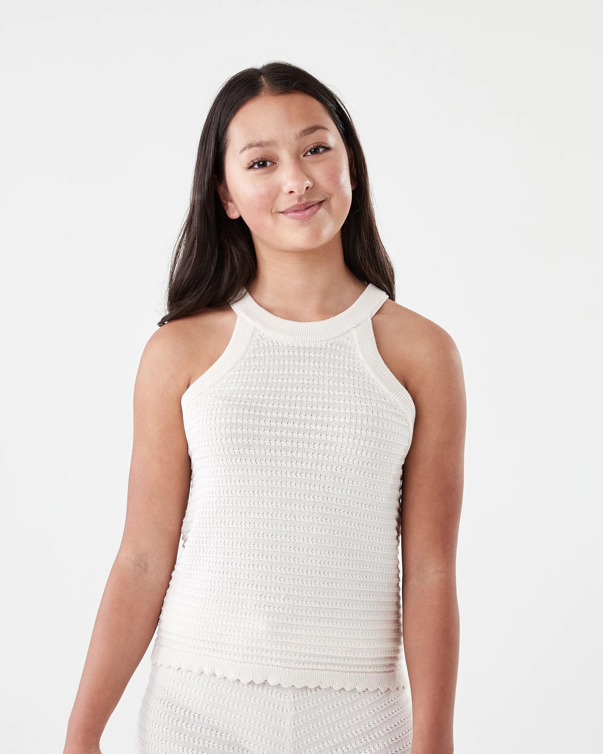 1 Knit Halter Top Butter Bge, 1 of 7