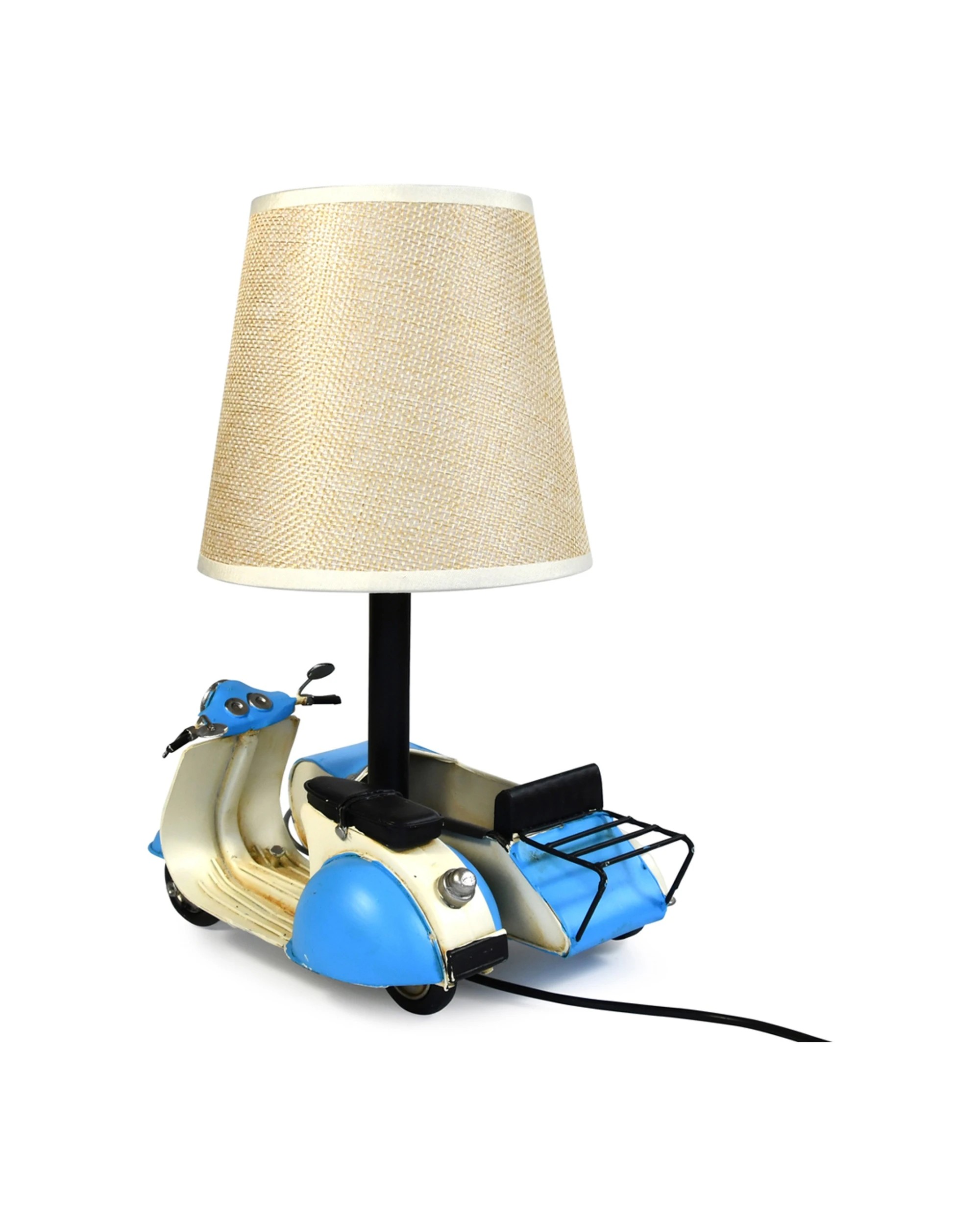 4 Auto Petit USB LED Lamp Scooter & Sidecar Home Decor 18x26cm - Blue, 4 of 6