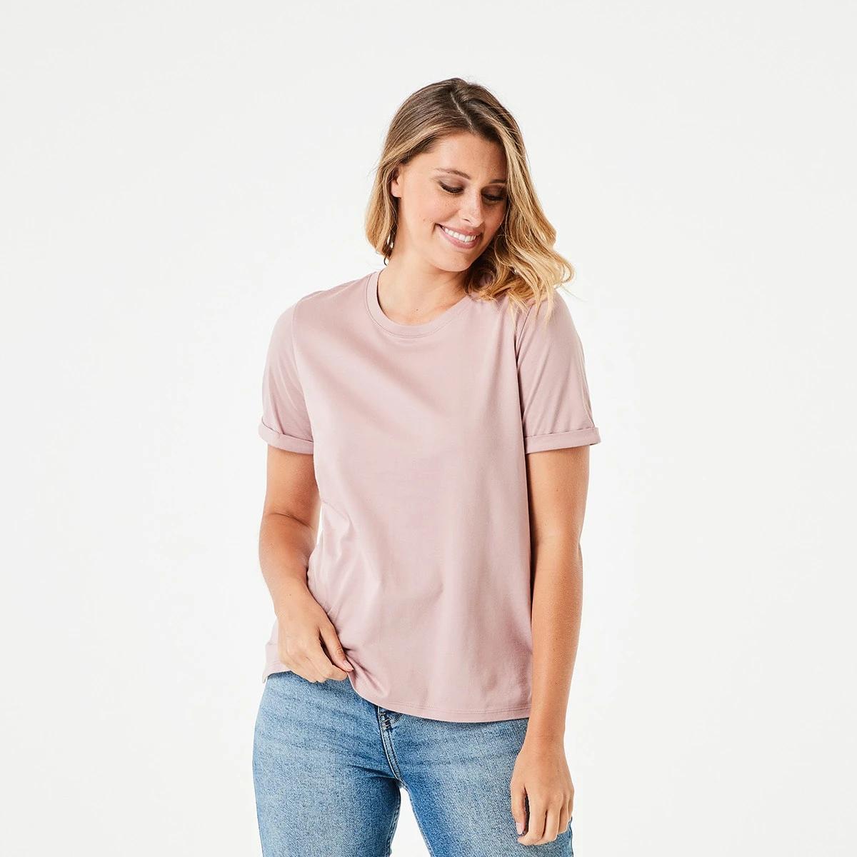1 Short Sleeve Australian Cotton T-shirt Modest Pnk, 1 of 5