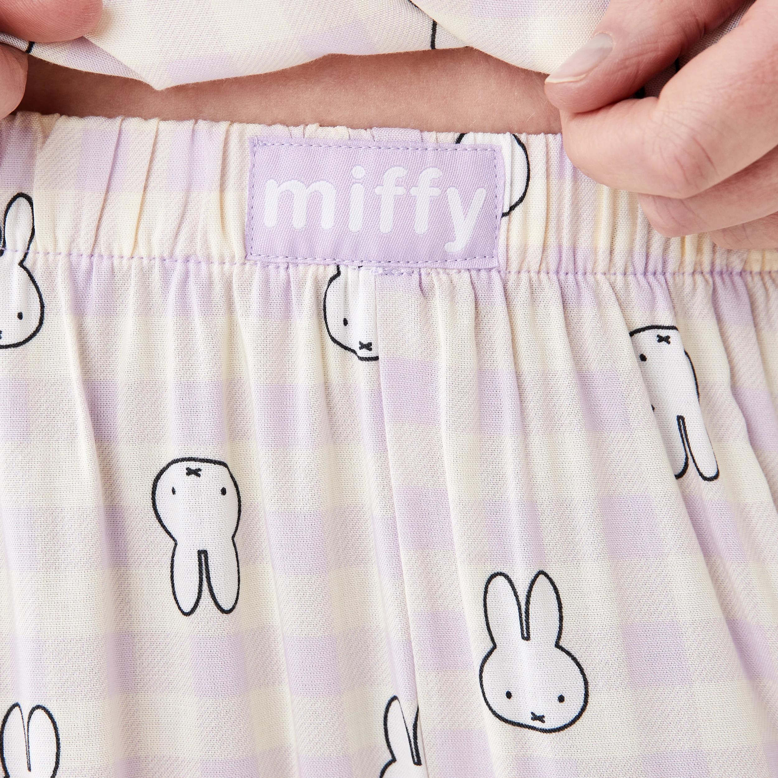 6 Miffy License Frill Woven Boxy Pyjama Set MIFFY AOP LAVENDER FOG, 6 of 8