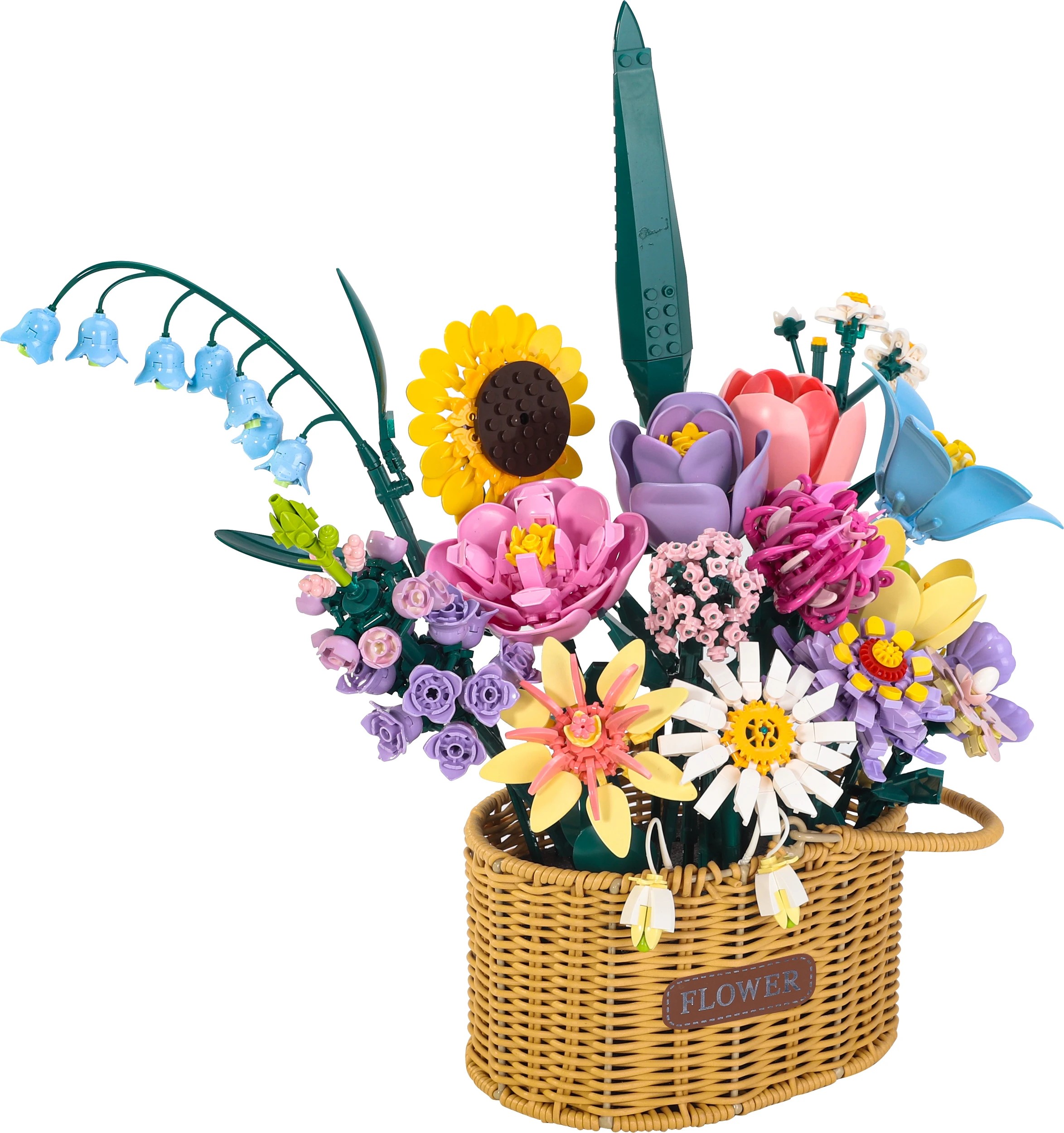 3 1250 Piece Blocks Flower Series: Flowers with Basket, 3 of 7