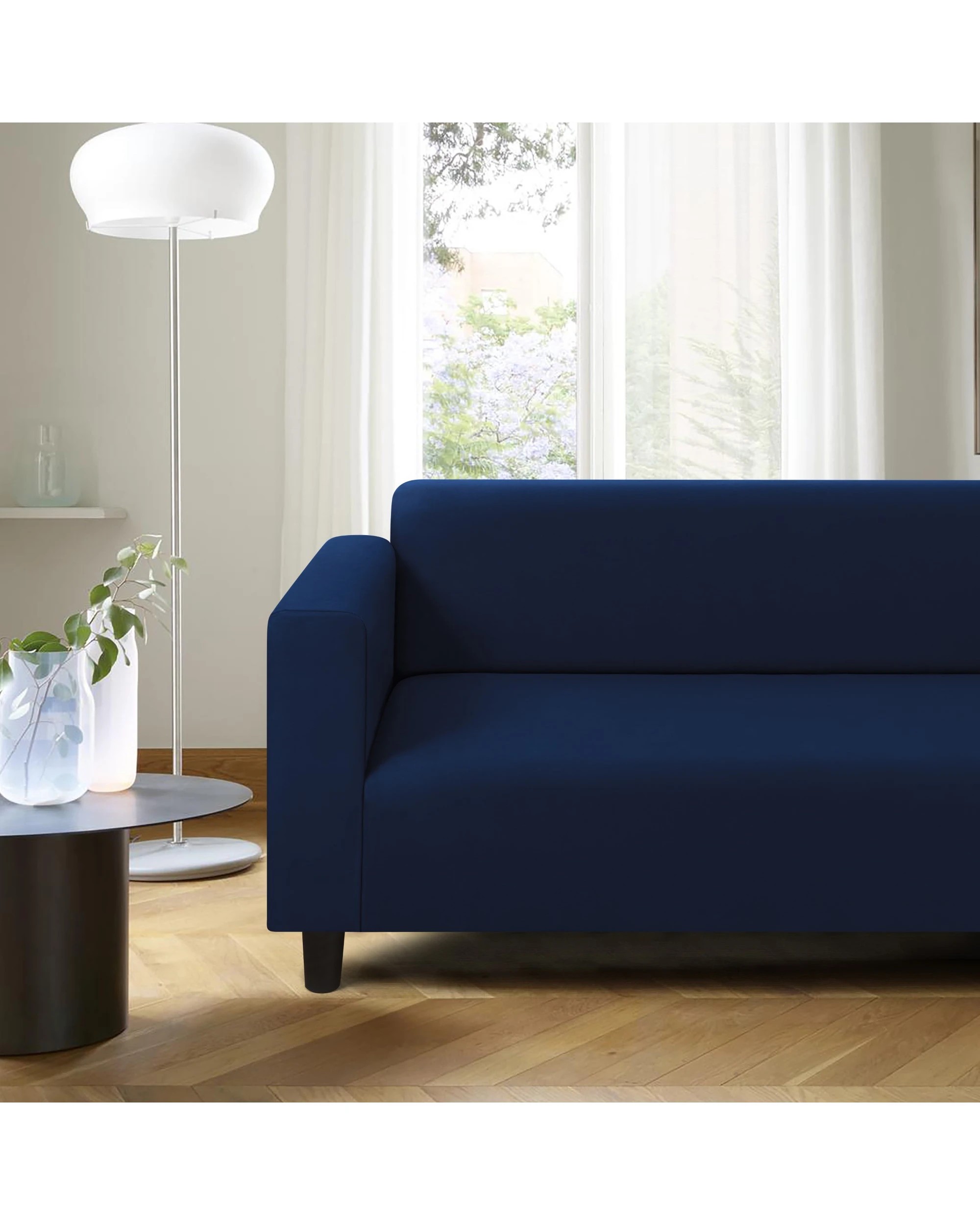 2 Sherwood Home Premium Faux Suede Royal 3 Seater Couch Sofa Cover - Dark Blue, 2 of 5