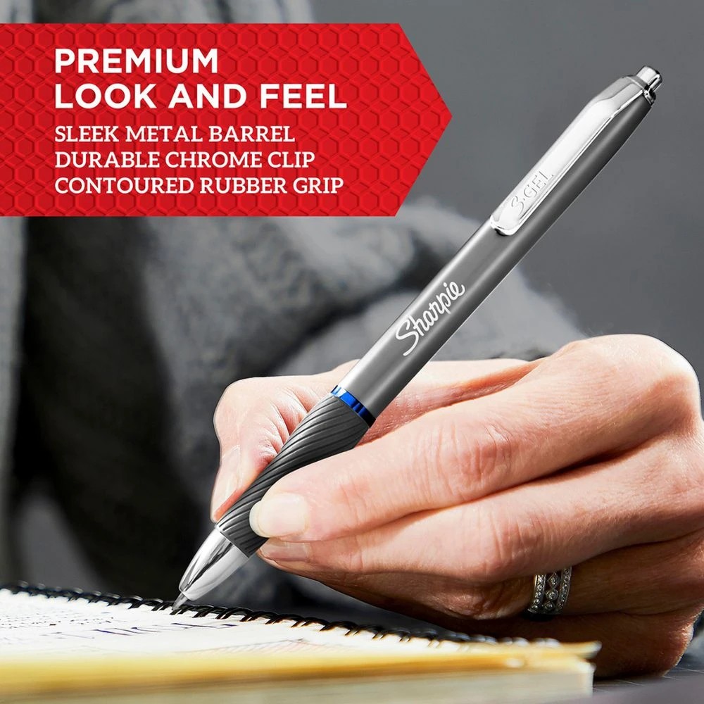 4 Sharpie S-Gel Metal Gel Pens 0.7mm Matte Black 2 Pack, 4 of 7