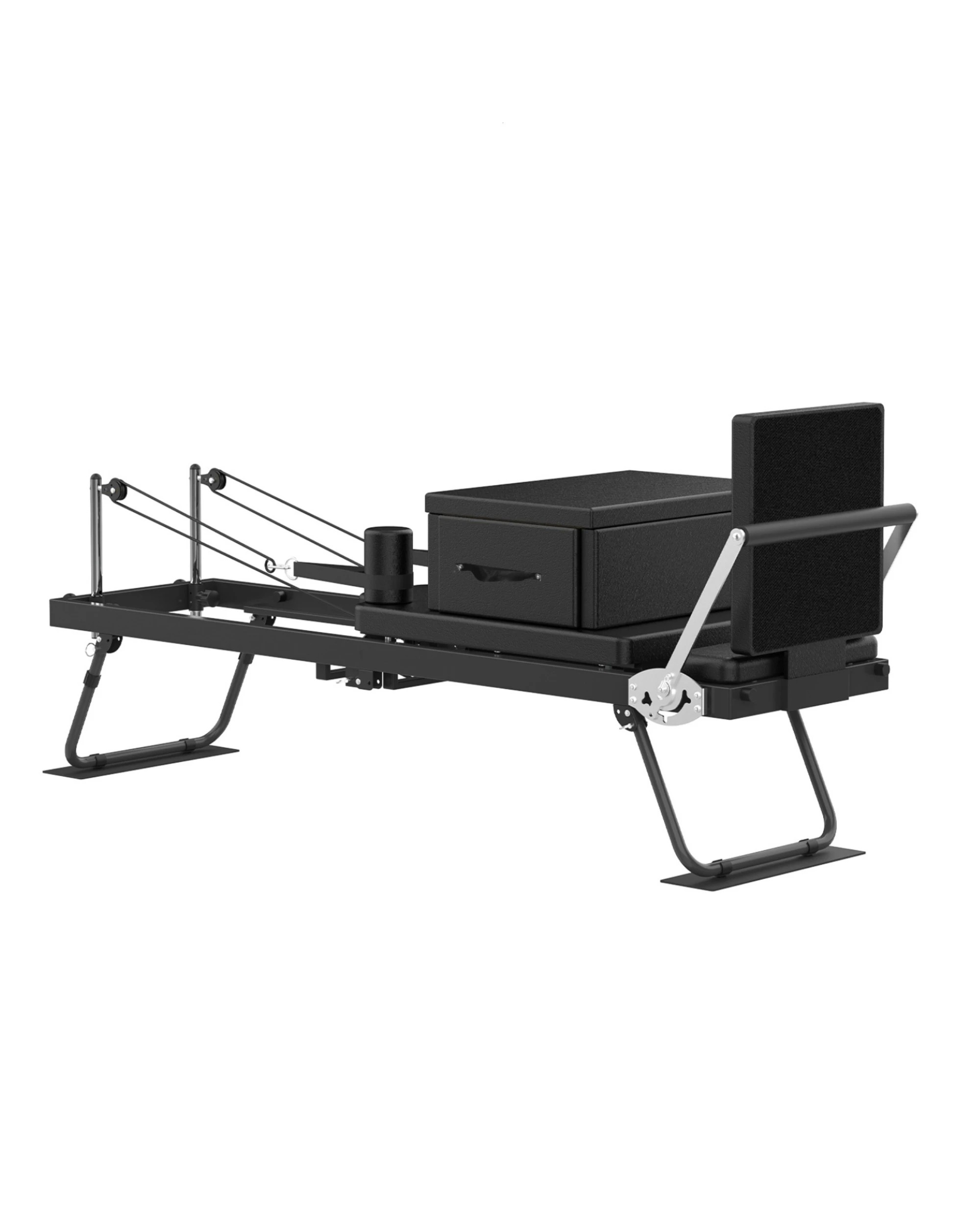 1 Advwin Foldable Pilates Exercise Machine with Jump Board & Reformer Box for Home, 120kg Capacity Black, 1 of 7