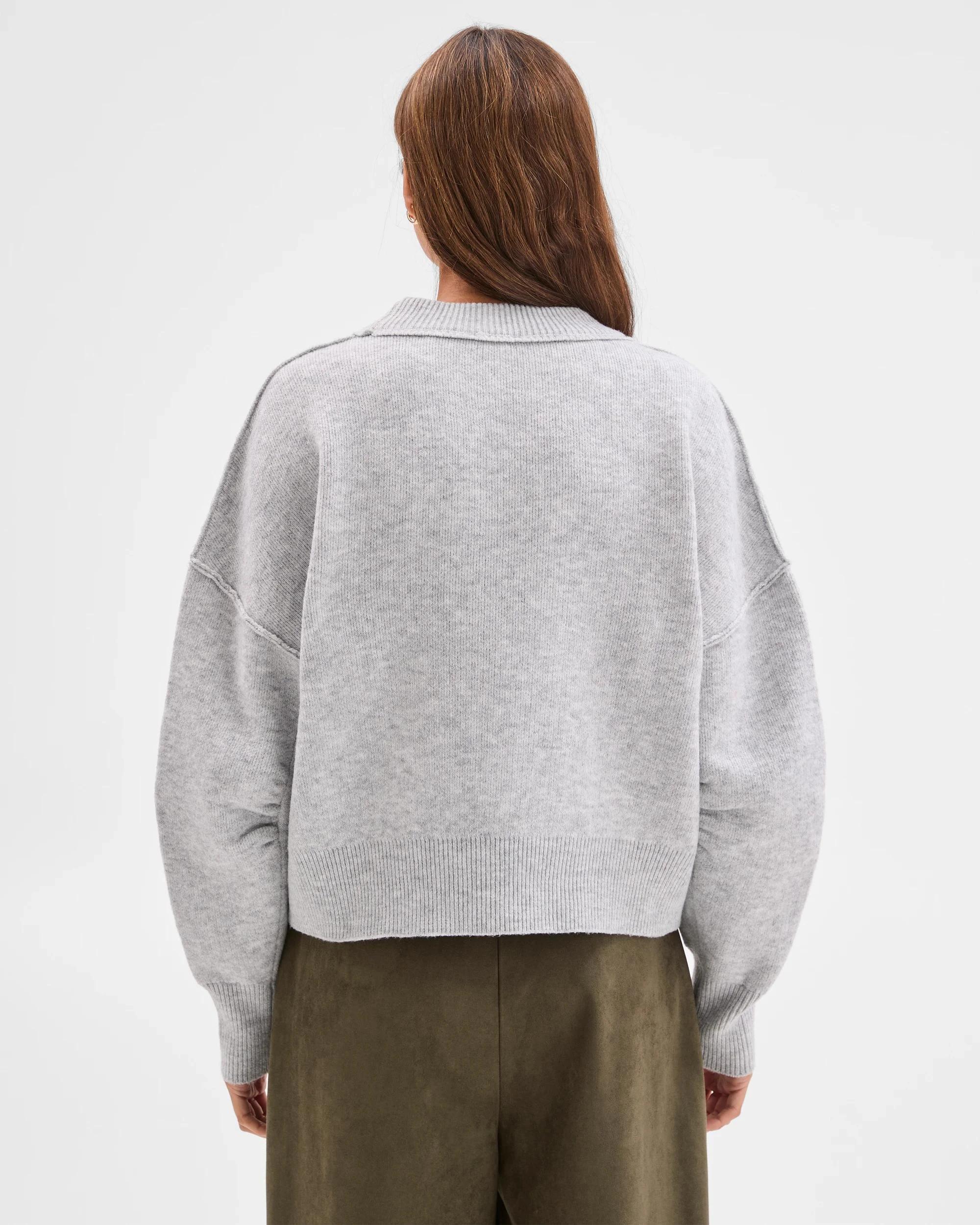 6 Lily Loves Sleeve Detail Knit Jumper GREY MARLE, 6 of 6