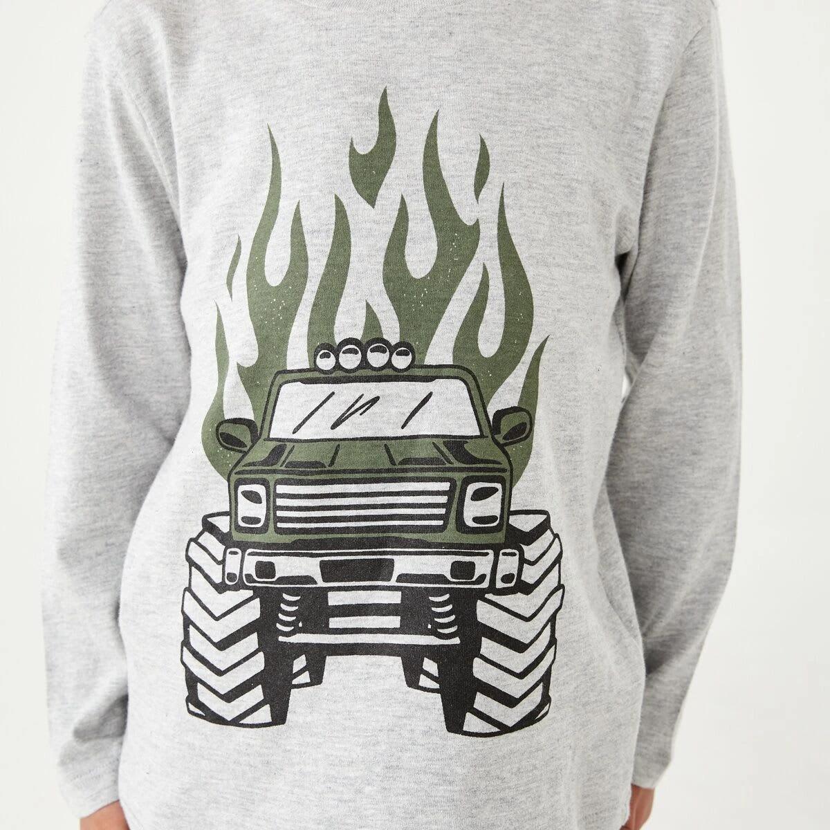 4 Long Sleeve Print T-shirt Gry Monste, 4 of 8