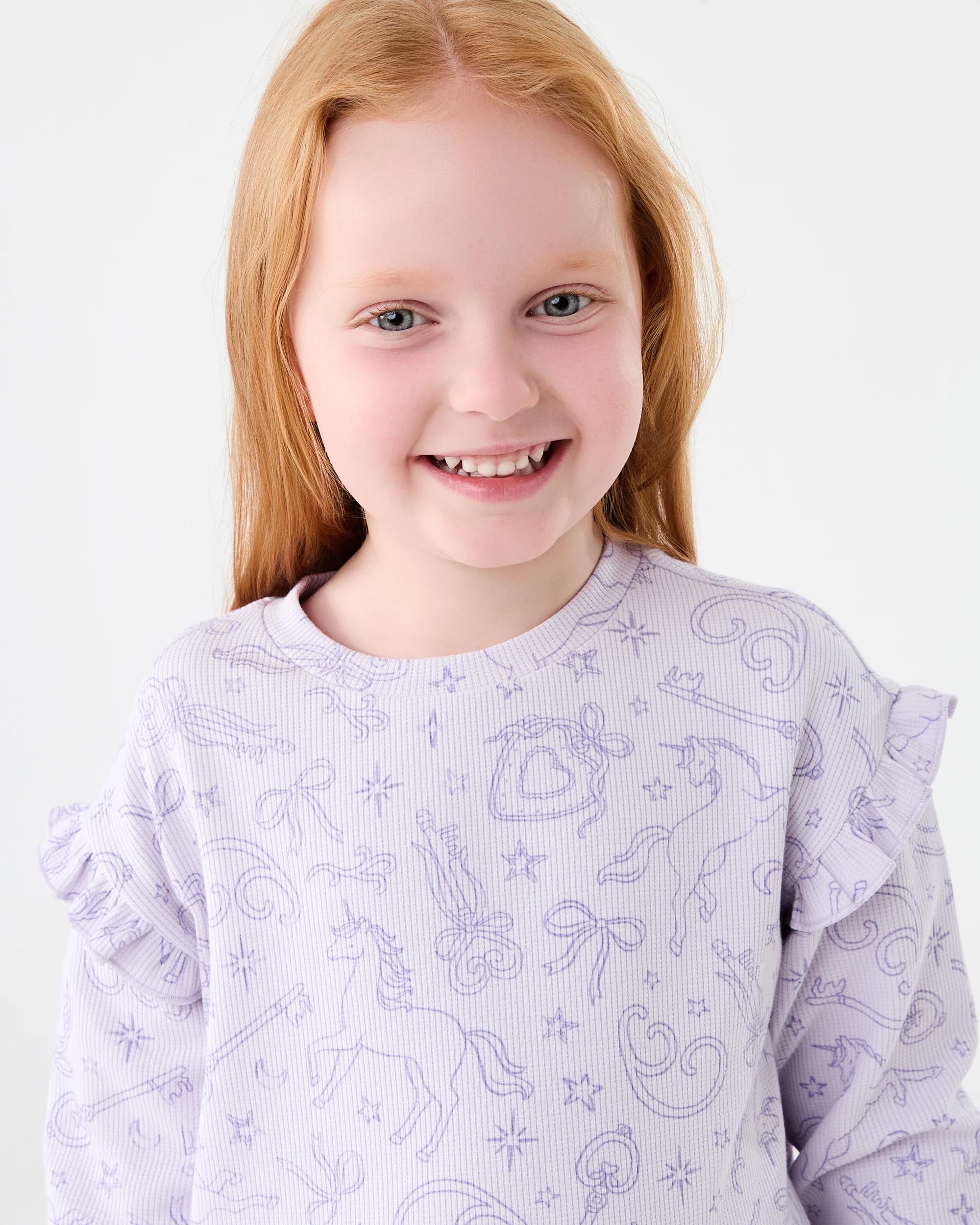 3 Waffle Pyjama Set Pur Uncrn, 3 of 7
