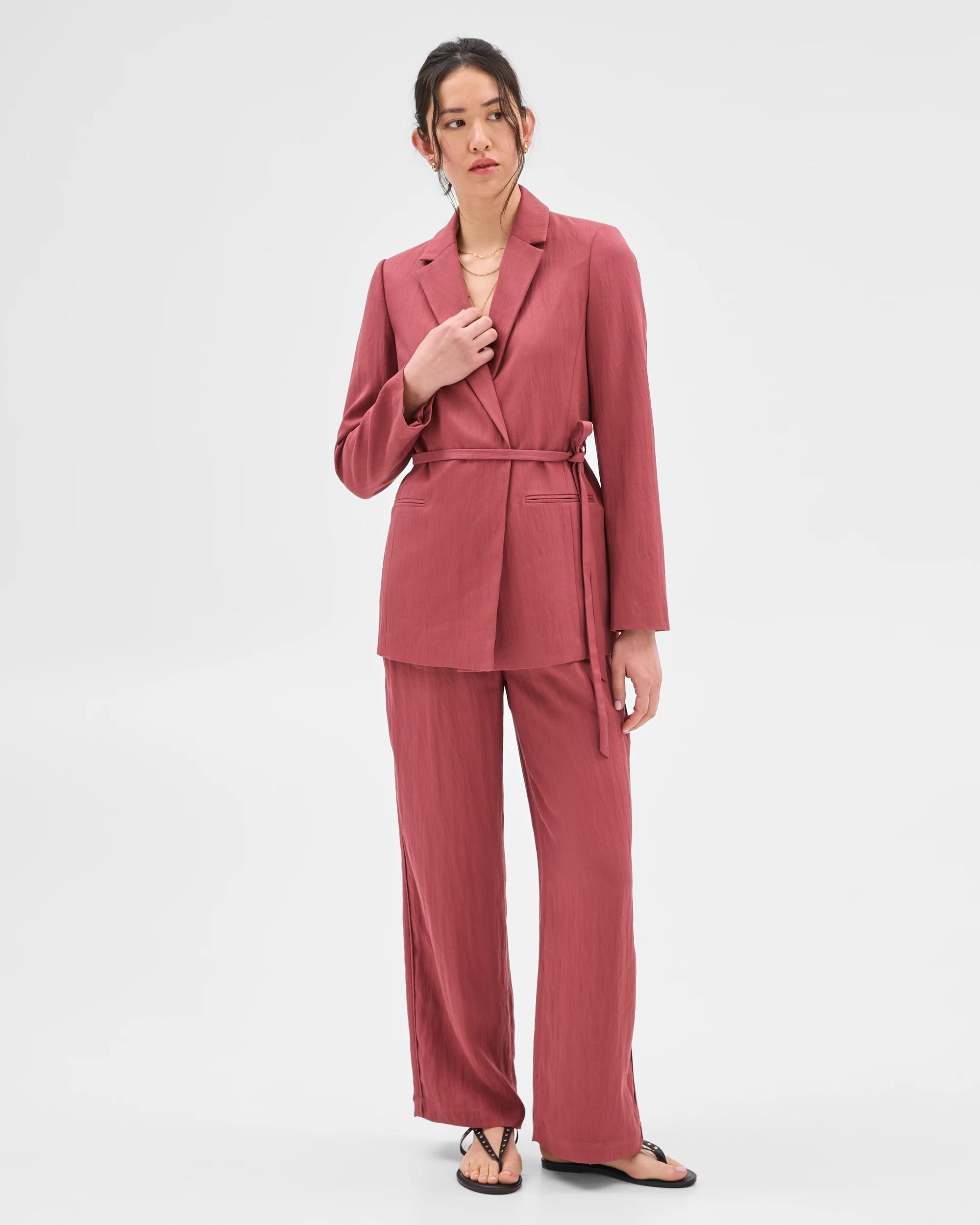 6 Fluid Tie Front Blazer - Preview TERRACOTTA, 6 of 7