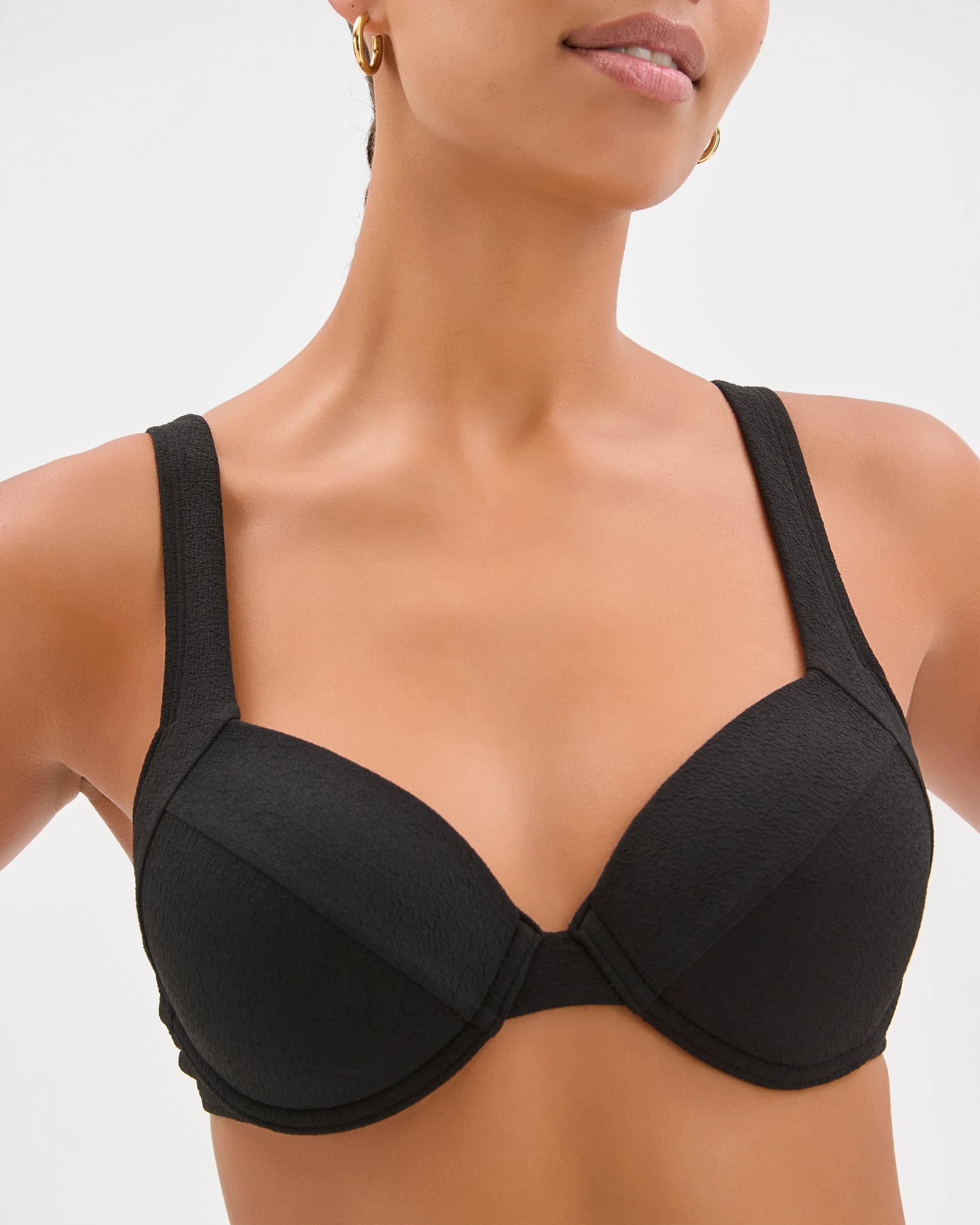 3 Target Woman Shape Your Body Resort Balconette Soft Textured Swim Bikini Top BLACK, 3 of 9