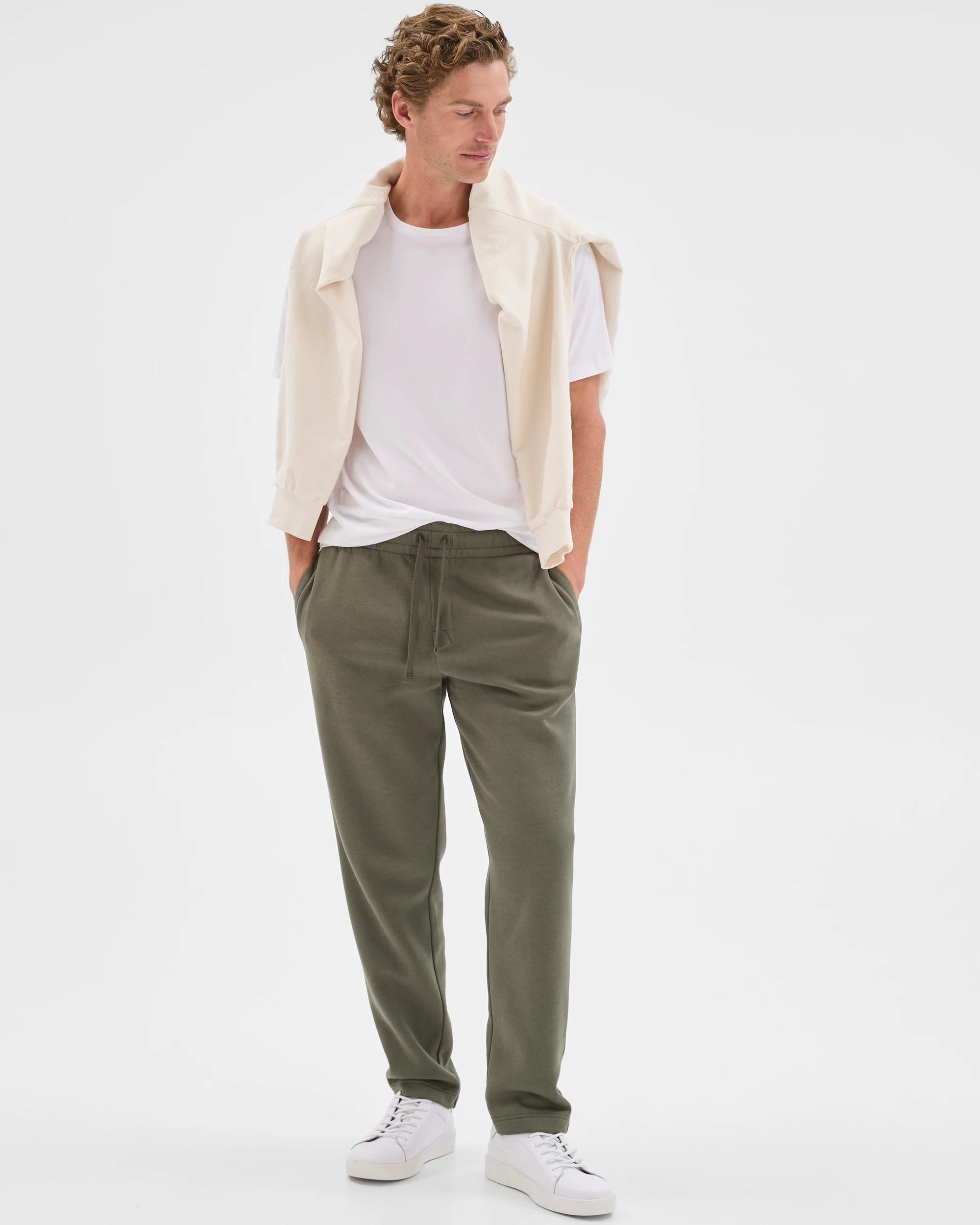 1 Target Man Australian Cotton Blend Uncuffed Trackpants KHAKI, 1 of 6