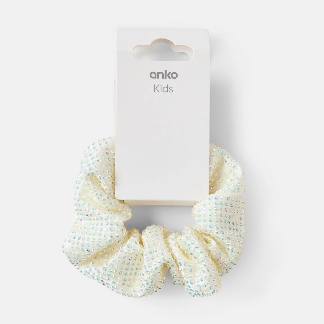 2 Diamante Scrunchie - Beige, 2 of 2