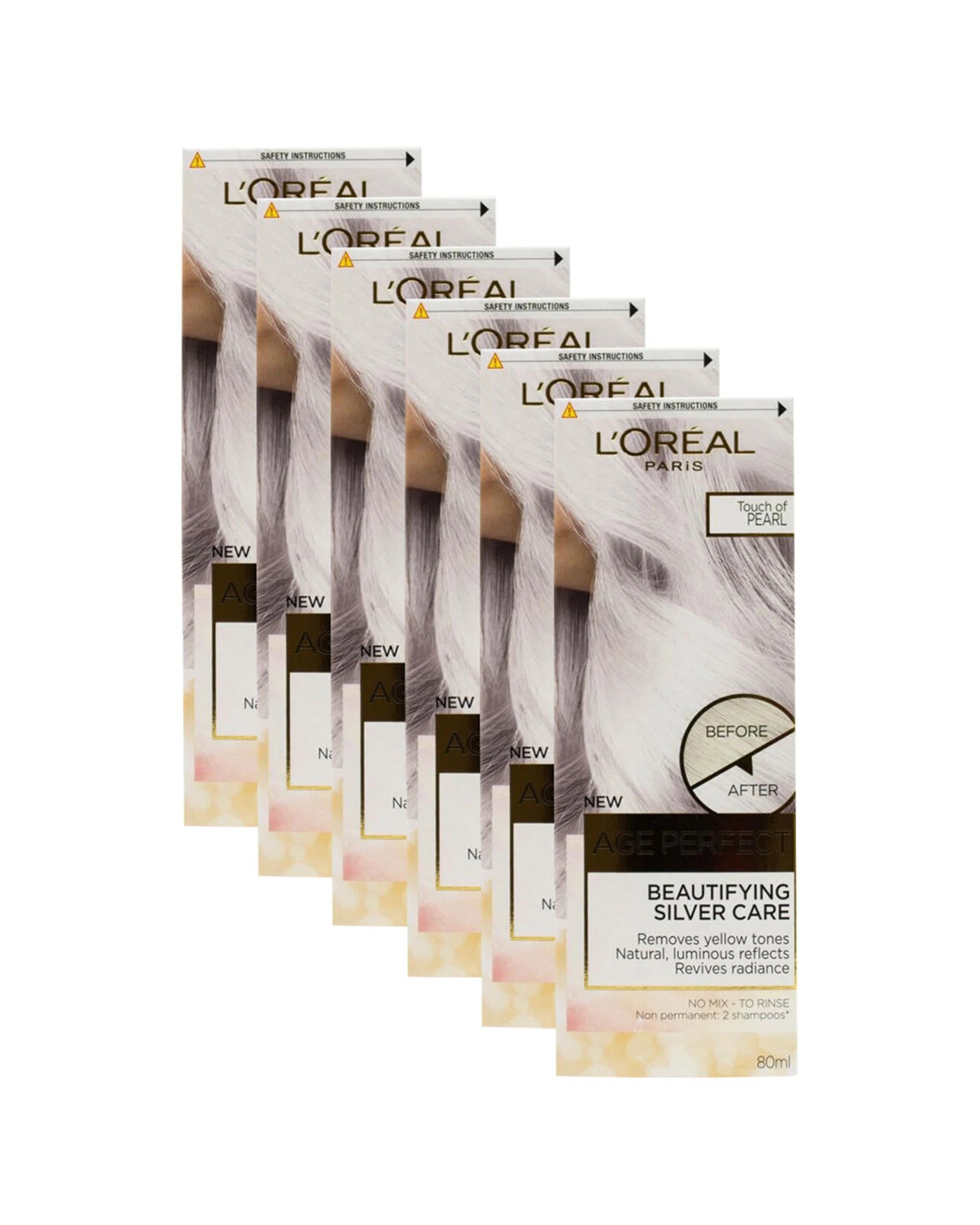 1 Loreal 80ml Age Perfect Hair Colour Touch Of Pearl 6PK Semi Permanent Toner - Multi, 1 of 5