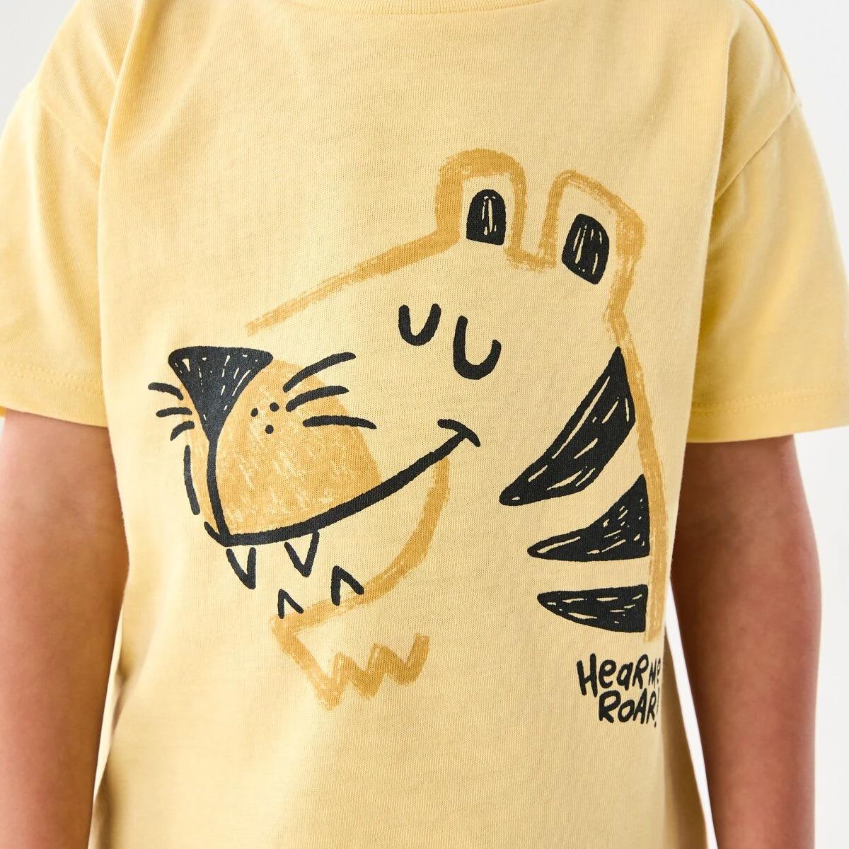 4 Chest Print T-shirt WILD ONES TIGER WASHED YELLOW, 4 of 6