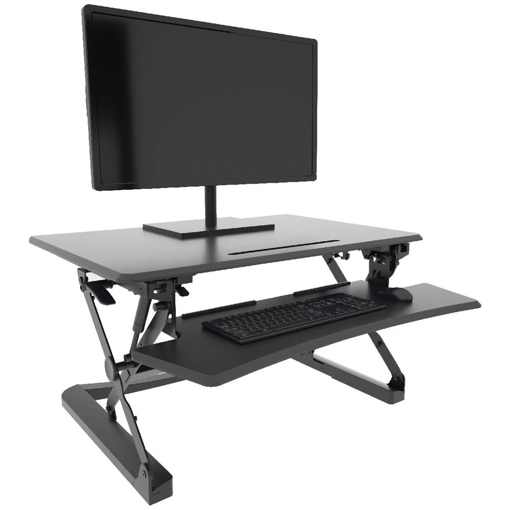 9 Stilford Professional Sit Stand Adjustable Desk Riser Black Desks, Tables and Workstations, 9 of 10