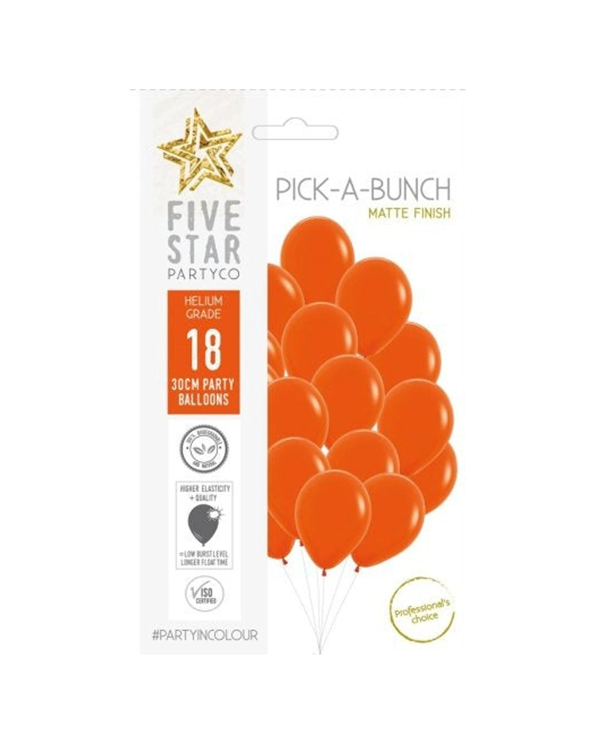 1 Alpen 18pc Sempertex Latex Balloon Pack 30cm Fashion - Orange, 1 of 1