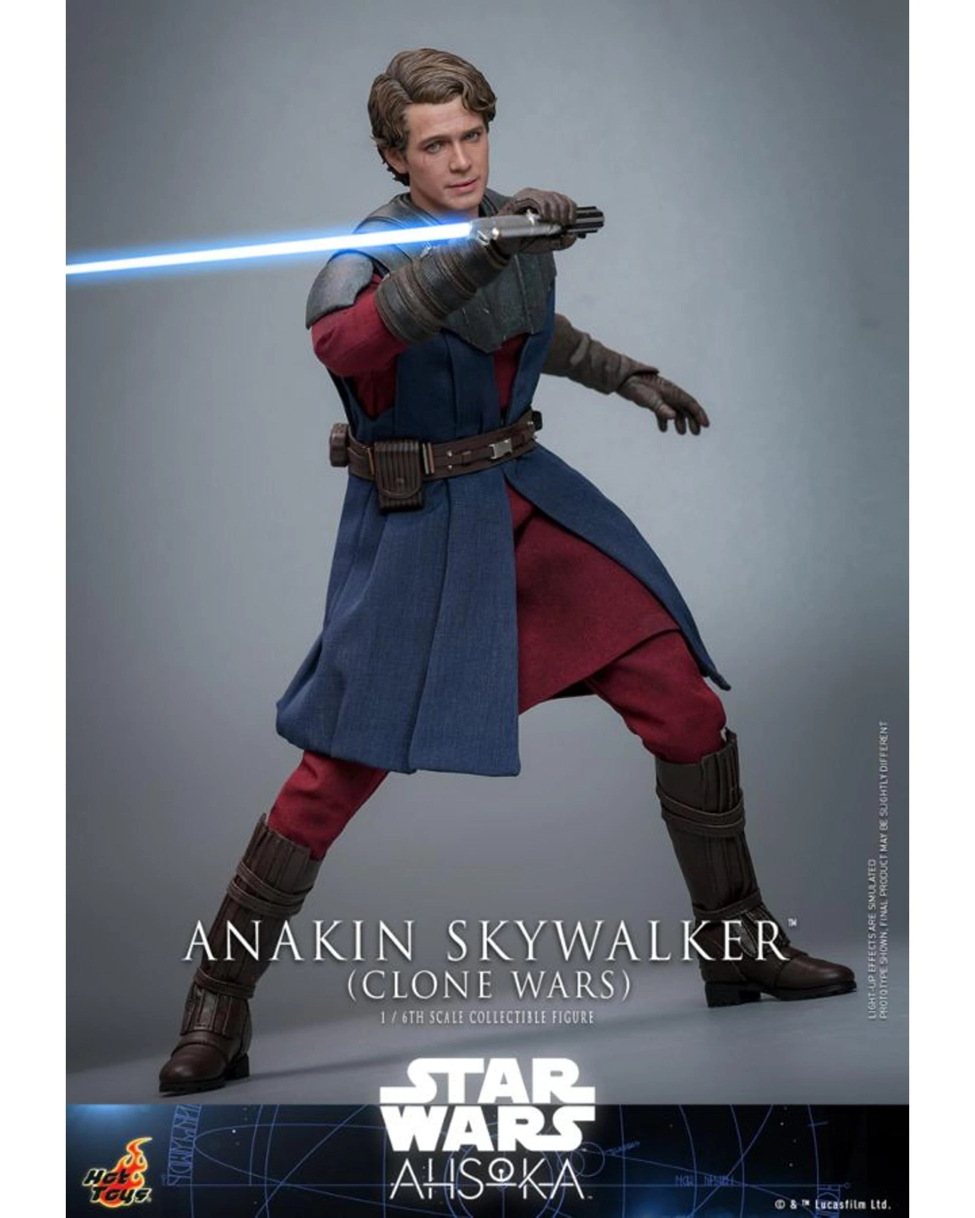 5 Hot Toys Star Wars Ahsoka Anakin Skywalker Clone Wars 1:6 Scale Collectible Figure, 5 of 7