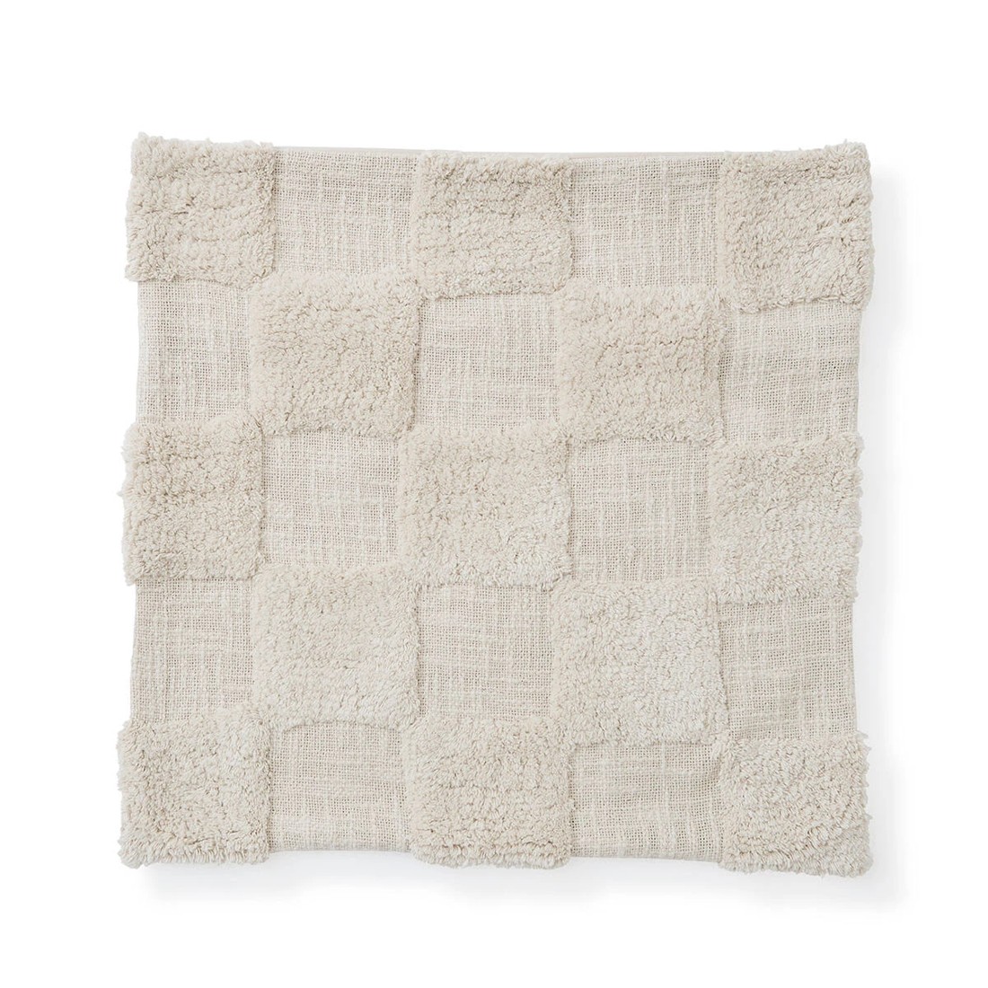 4 50cm Check Cotton Cushion Cover - Beige, 4 of 9