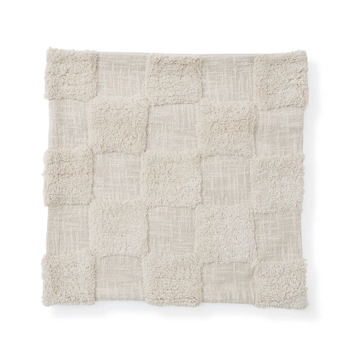 4 50cm Check Cotton Cushion Cover - Beige, 4 of 9