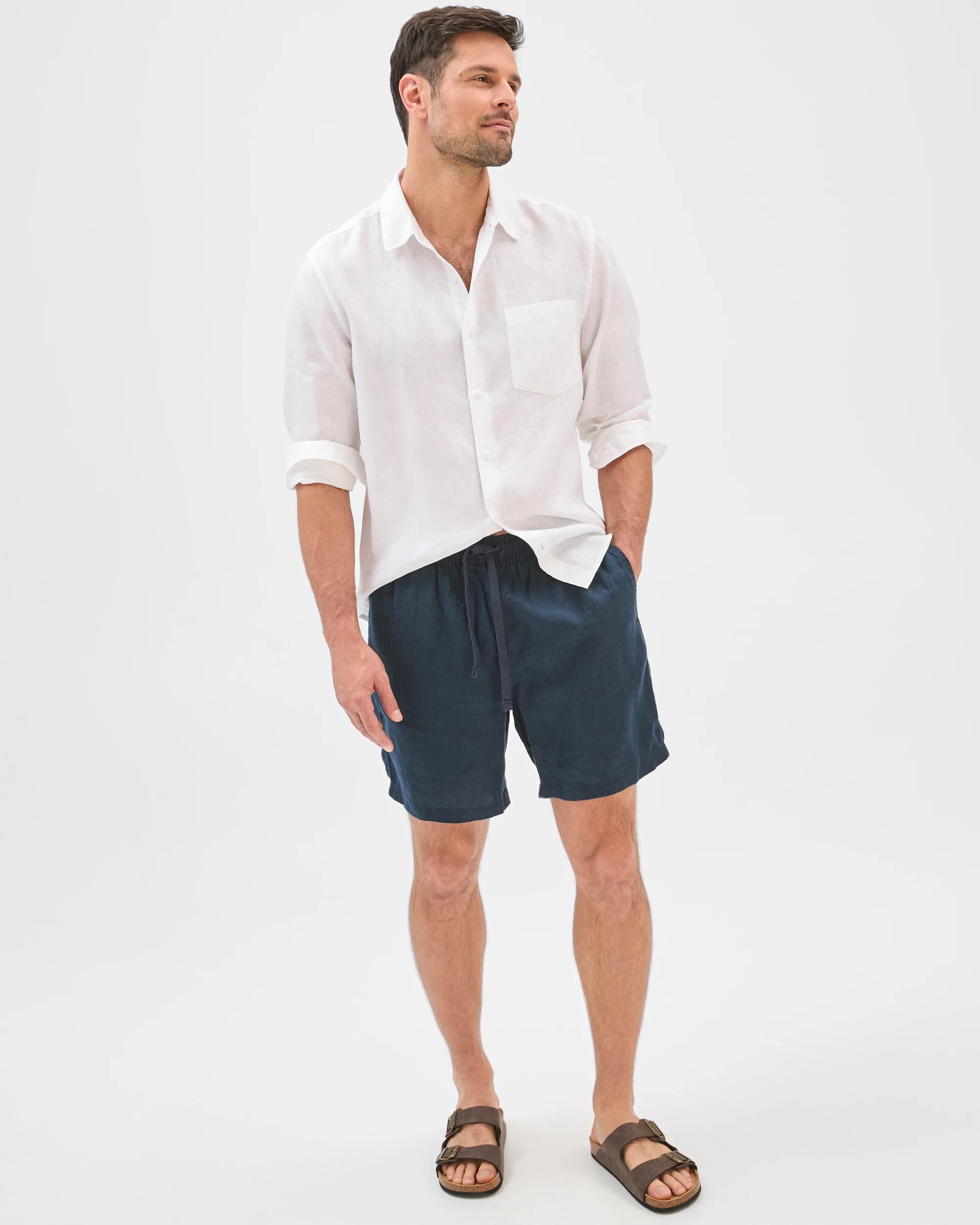 5 Target Man European Linen Shorts NAVY, 5 of 8