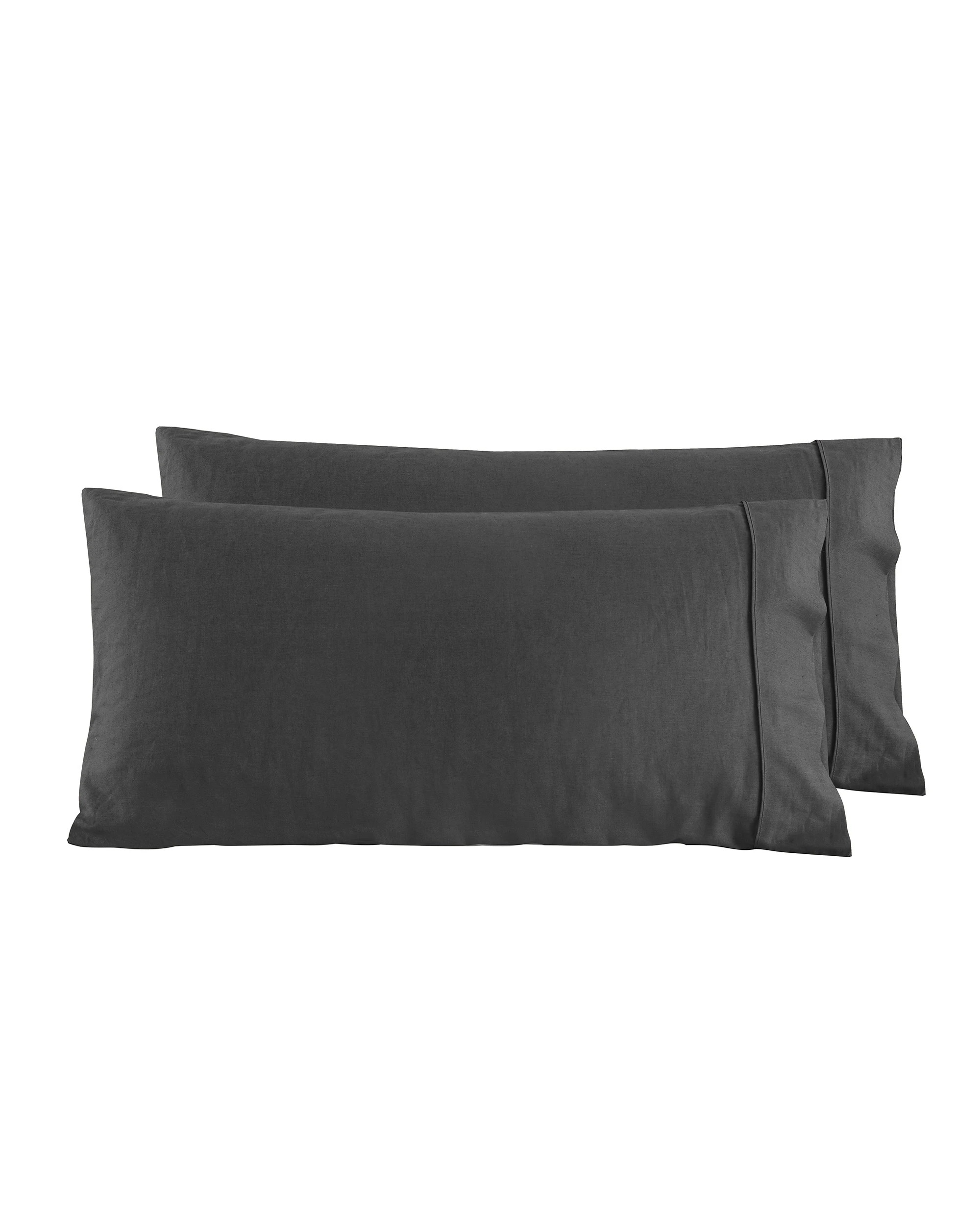 4 Dreamaker Linen Cotton King Pillowcase Twin Pack - Charcoal, 4 of 5