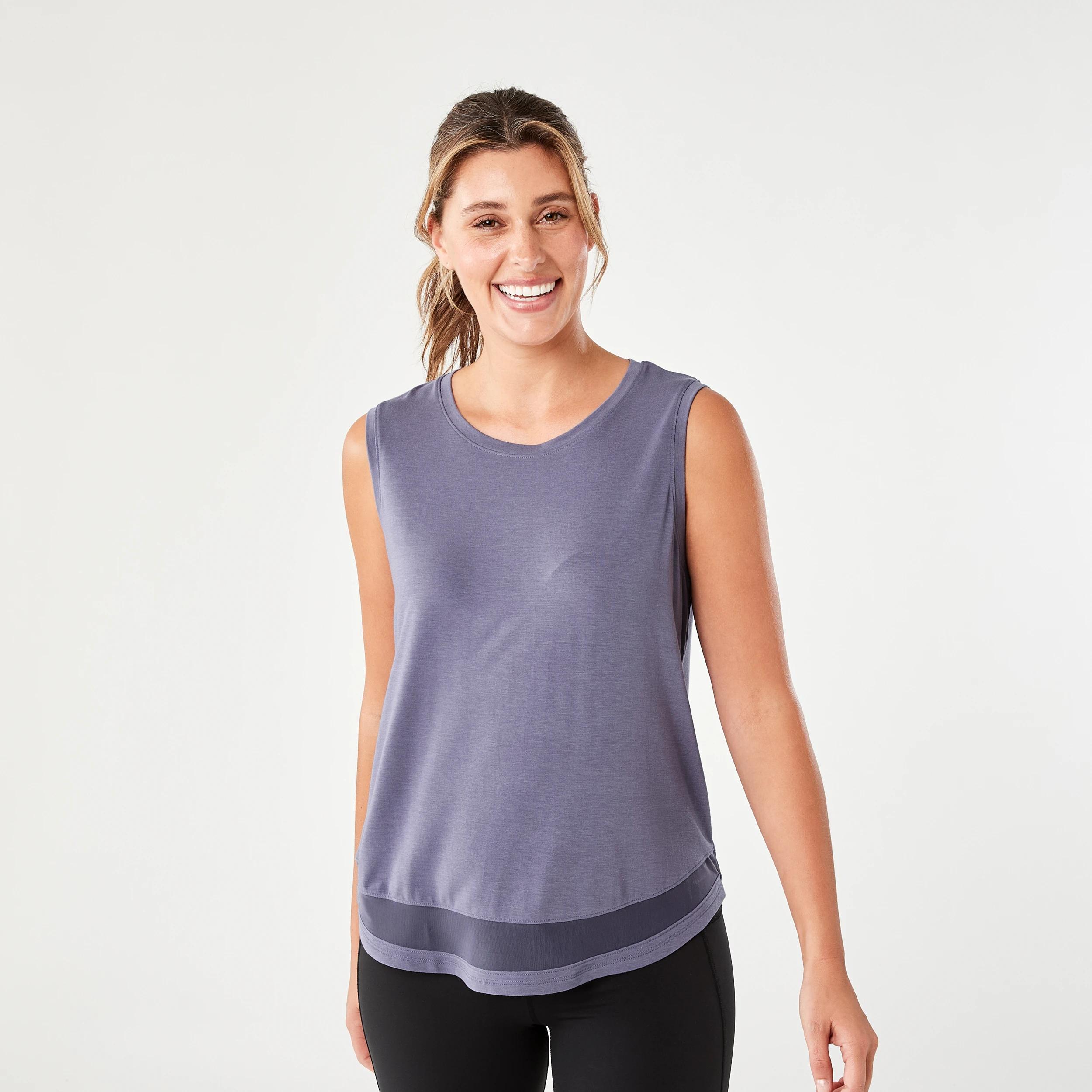 1 Active Womens Sleeveless Mesh Tank BLACKBERRY TEA, 1 of 5