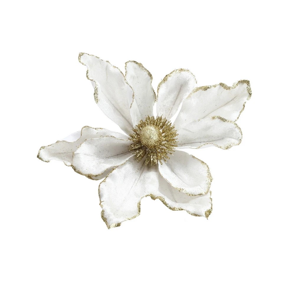 1 Jingle Jollys 14Pcs Christmas Tree Flower Set Garland Wreath Poinsettia - White, 1 of 5
