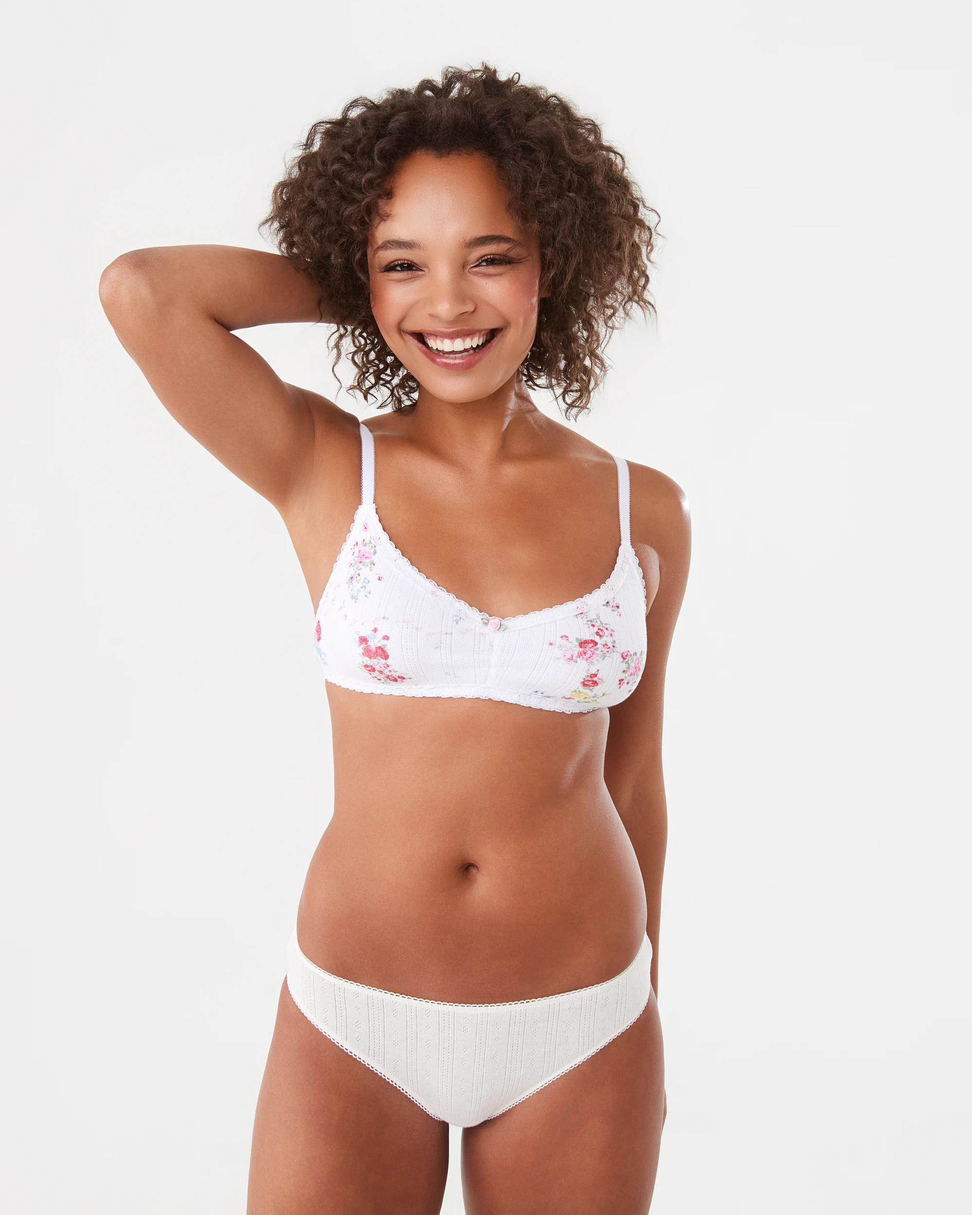 10 3 Pack Pointelle Cheeky Bikini Briefs Vint Florl, 10 of 10