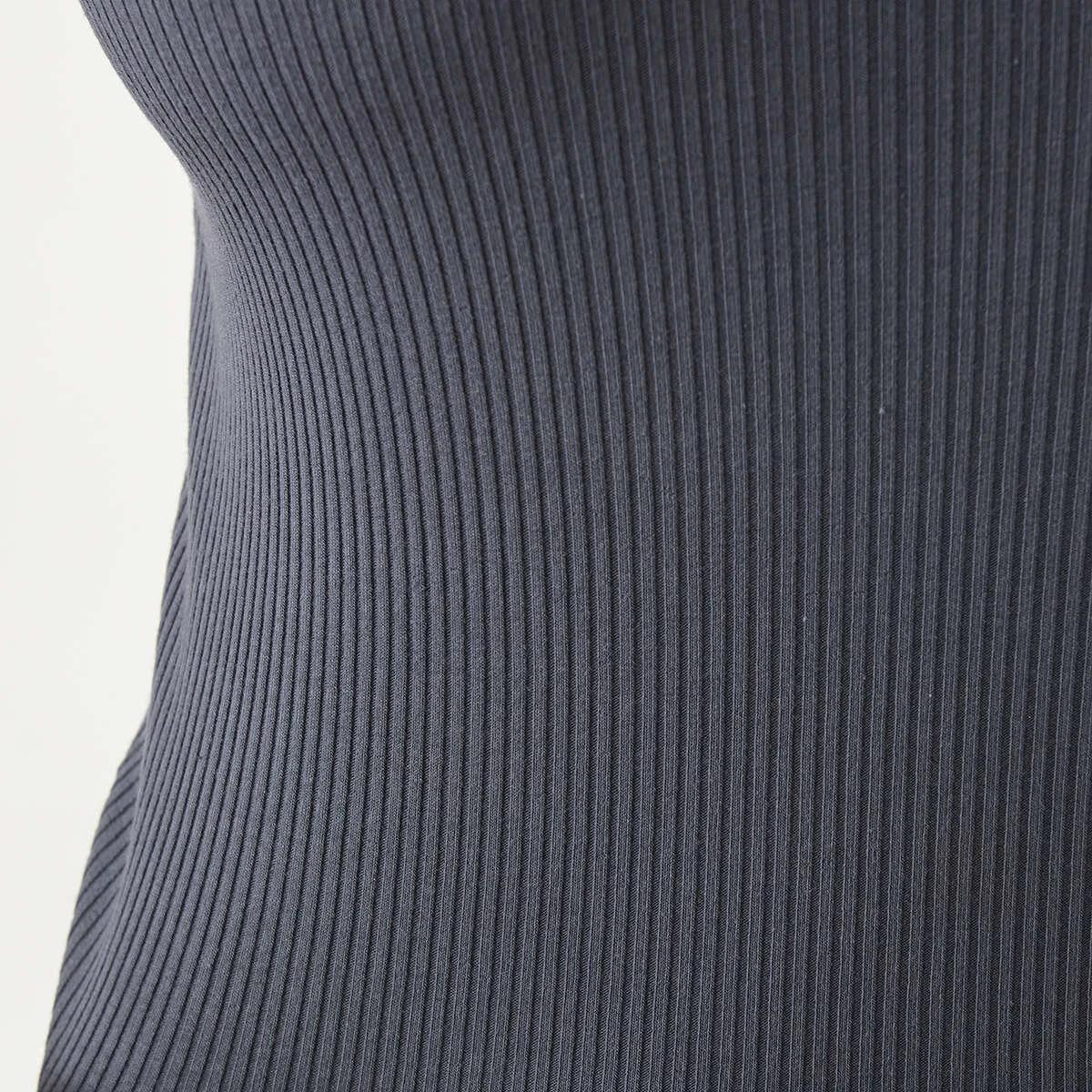 9 Short Sleeve Ribbed Square Neck T-shirt Lead Grey, 9 of 9