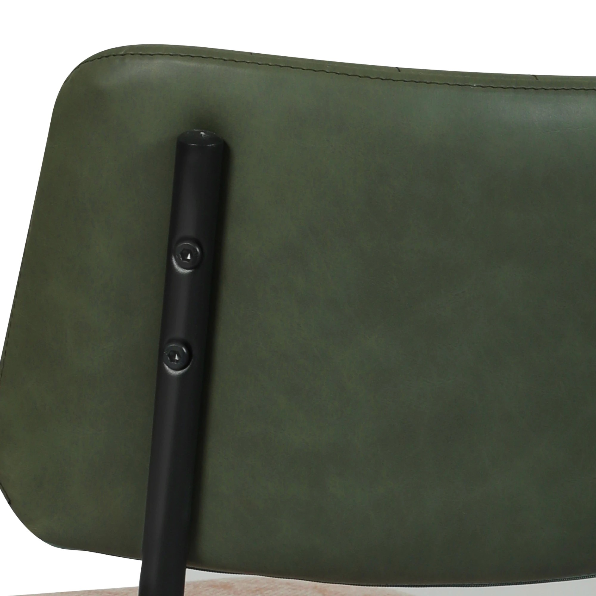 5 Levede 4x PU Backrest Dining Chairs Set Industrial Fabric Padded Seats - Green, 5 of 8