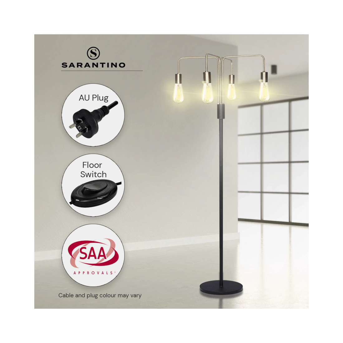 10 Sarantino 4-Light Industrial Floor Lamp, 10 of 10