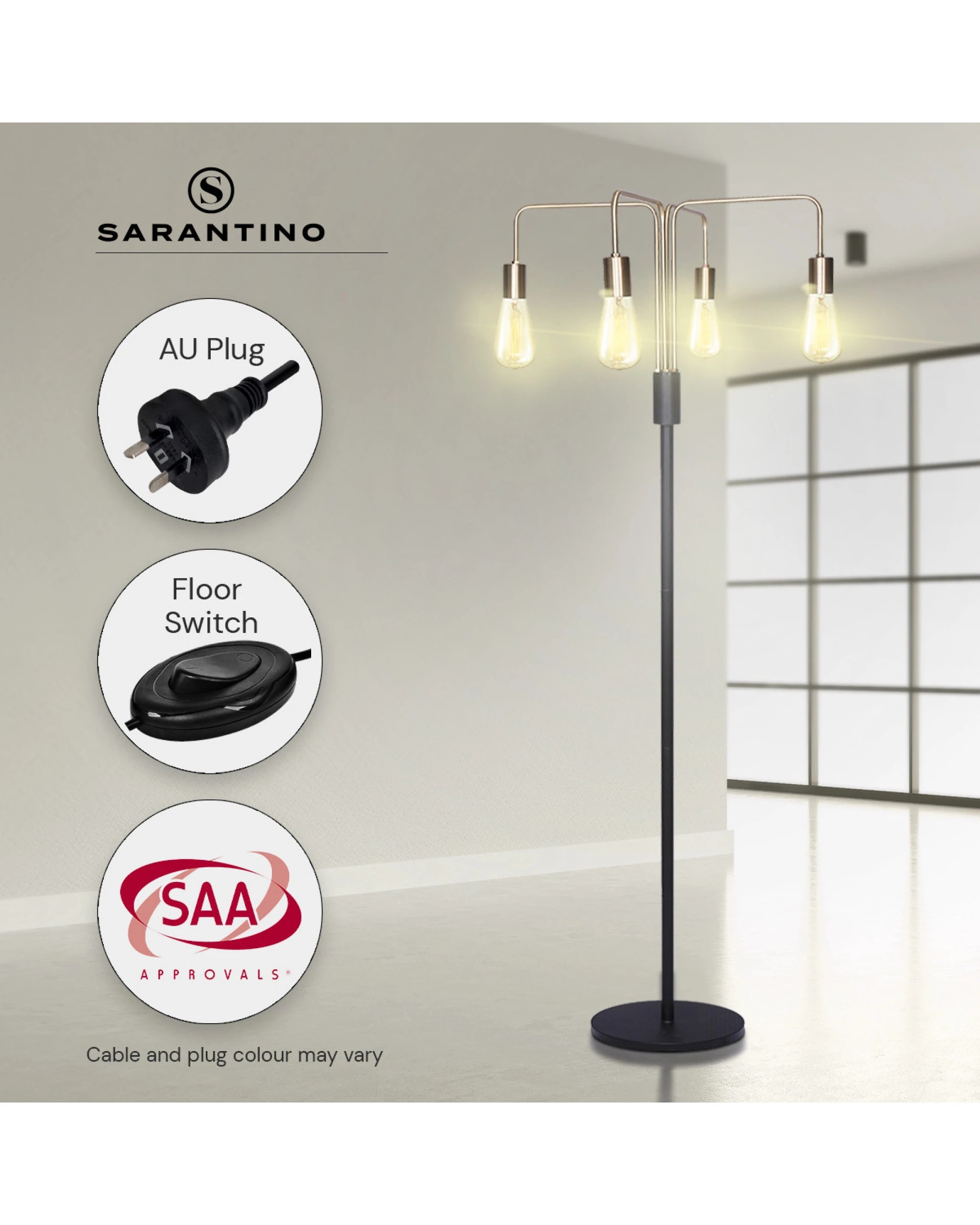 10 Sarantino 4-Light Industrial Floor Lamp, 10 of 10