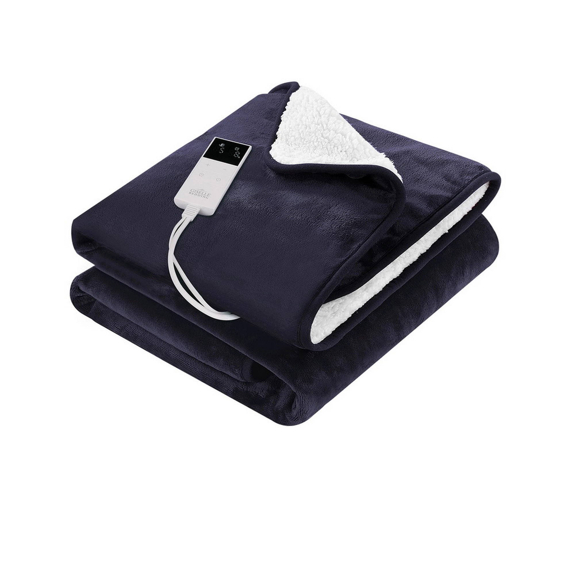 1 Giselle Electric Throw Rug Heated Blanket Fleece - Charcoal, 1 of 7