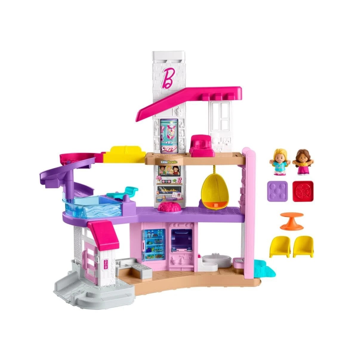 2 Fisher-Price Little People Barbie Little DreamHouse Toddler Playset, 2 of 7