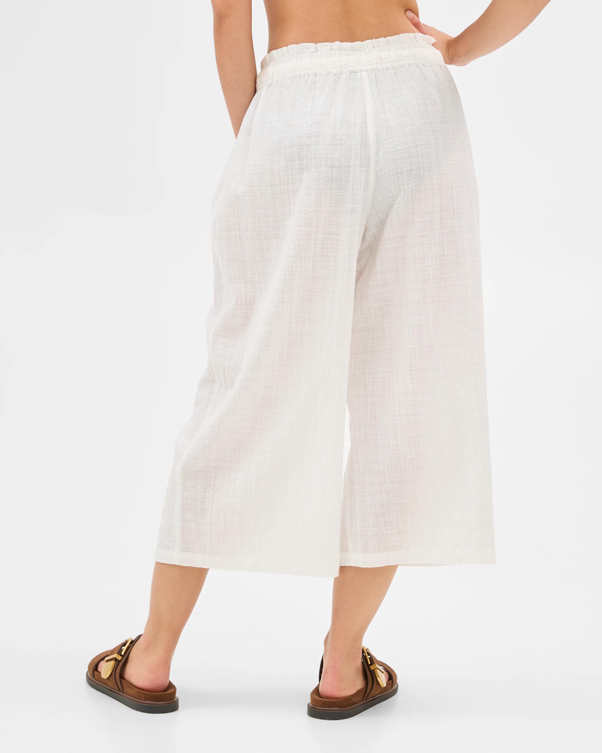 5 Target Resort Shirred Waist Culotte Pants WHITE, 5 of 6