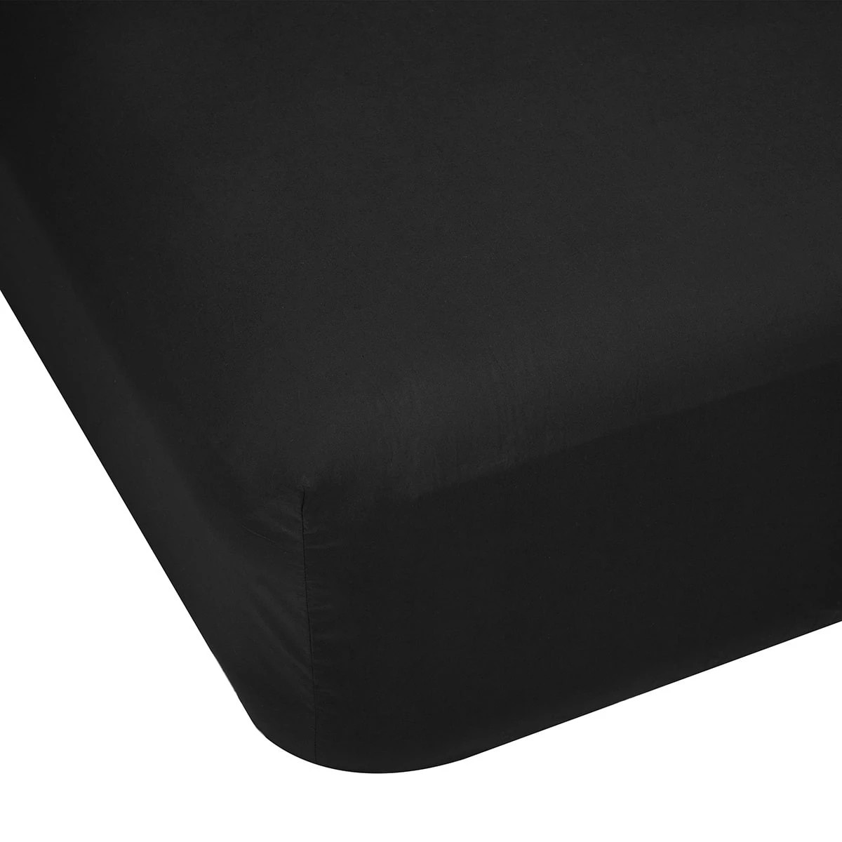 1 250 Thread Count Cotton Rich Fitted Sheet - Single Bed, Black, 1 of 3