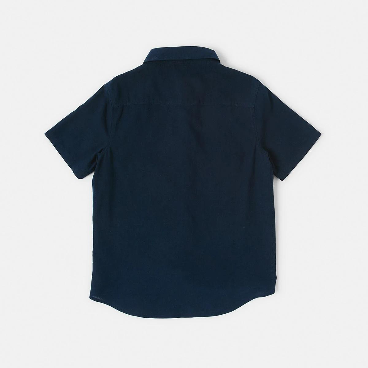 9 Short Sleeve Linen Shirt Dress Navy, 9 of 9