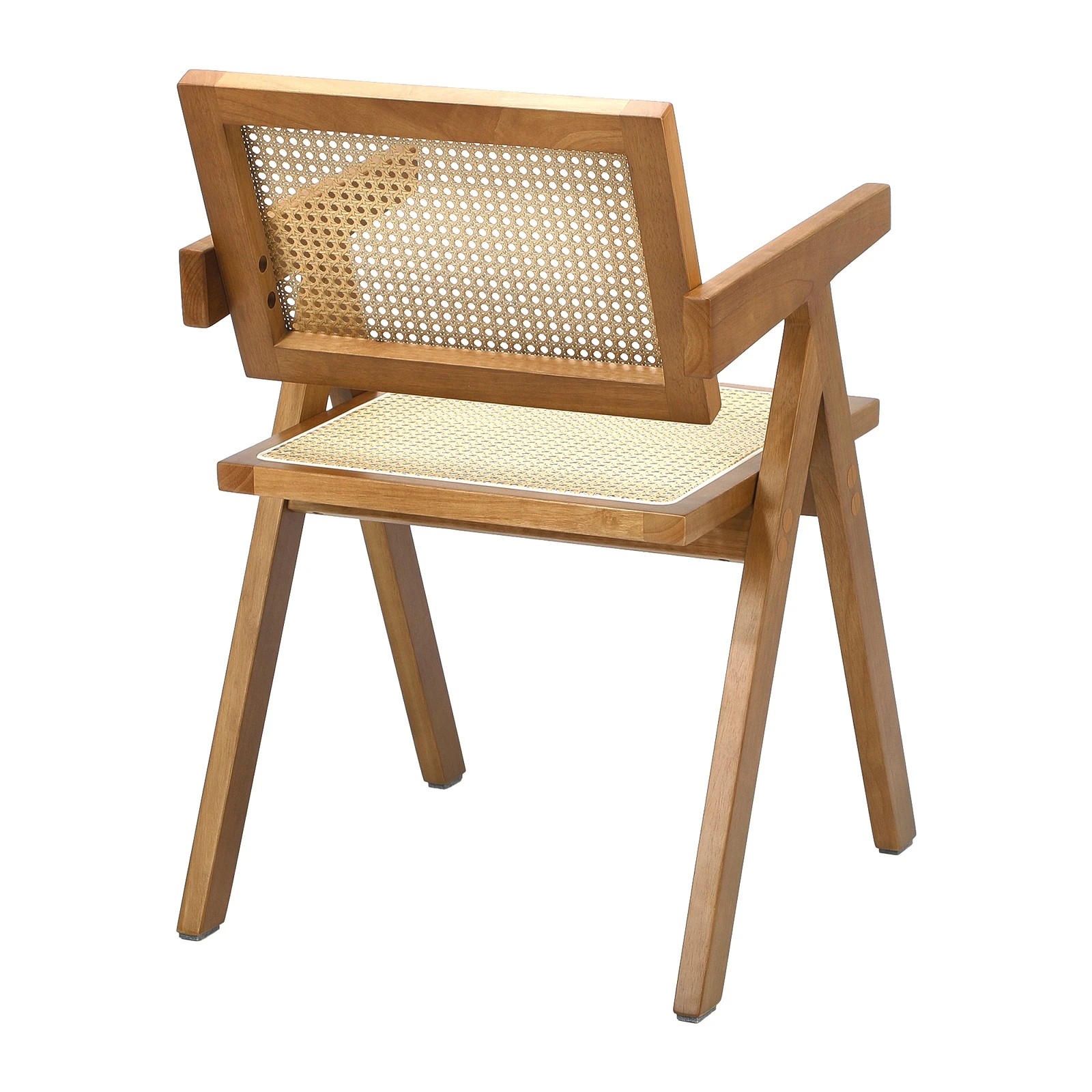 7 Oikiture 2x Dining Chairs Rattan Chair Wooden Accent Chair Walnut
 - Brown, 7 of 10