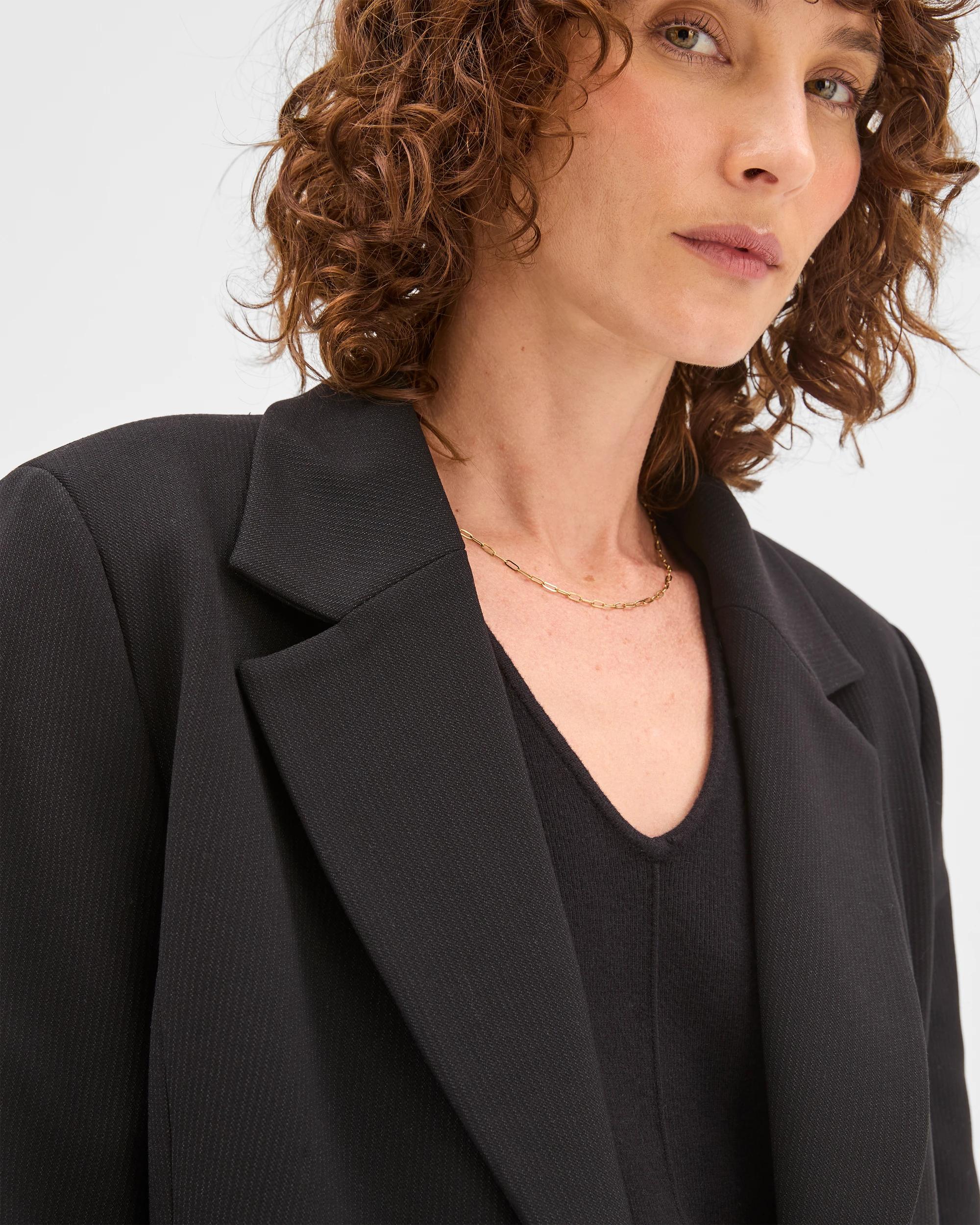 4 Preview Double Breasted Polished Blazer BLACK, 4 of 5
