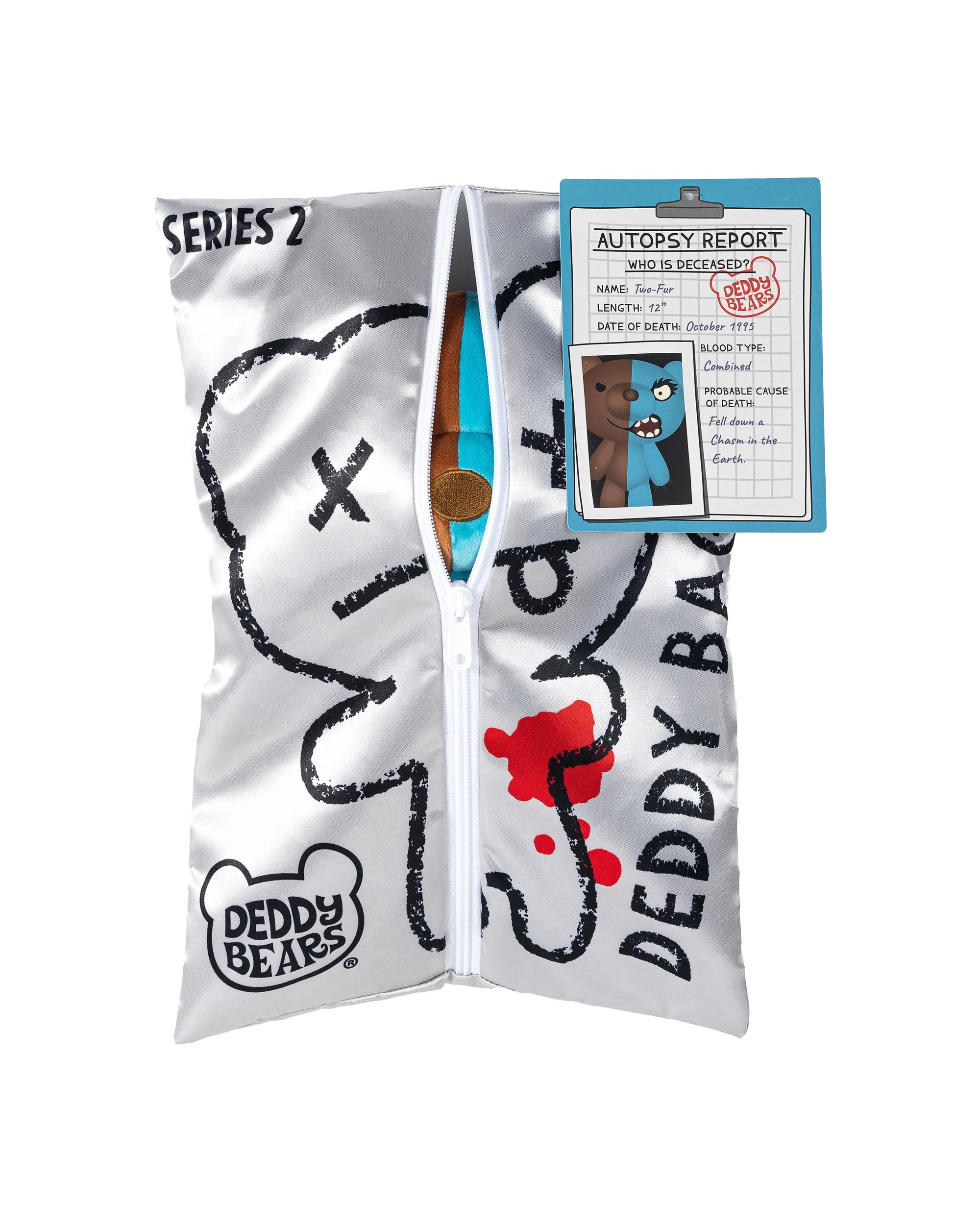 2 Deddy Bears - Two-Fur Bear, Series 2, Plush in Bag, Soft Toy, Blue and Brown, 30cm (Height) - Multi, 2 of 4